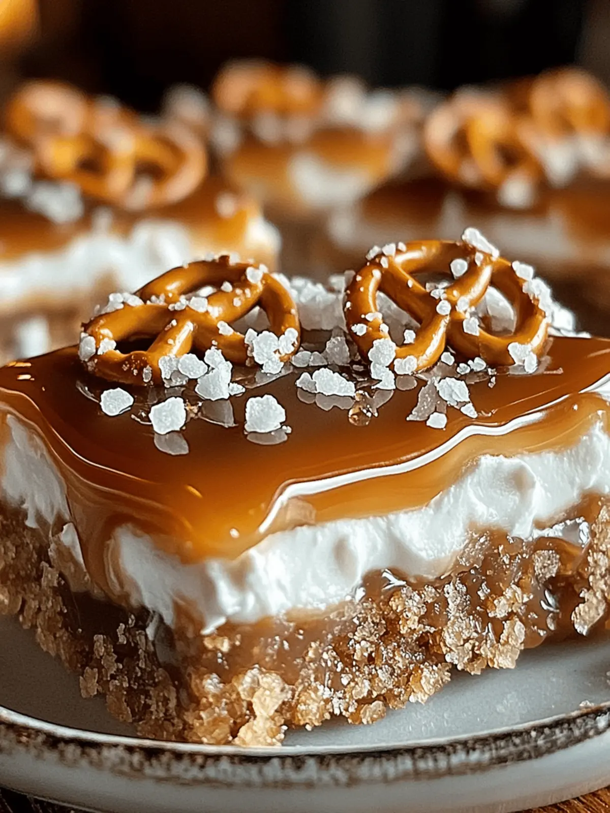 No-Bake Salted Caramel Pretzel Bars