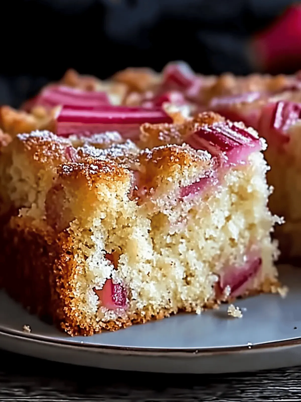 Sour Cream Rhubarb Coffee Cake