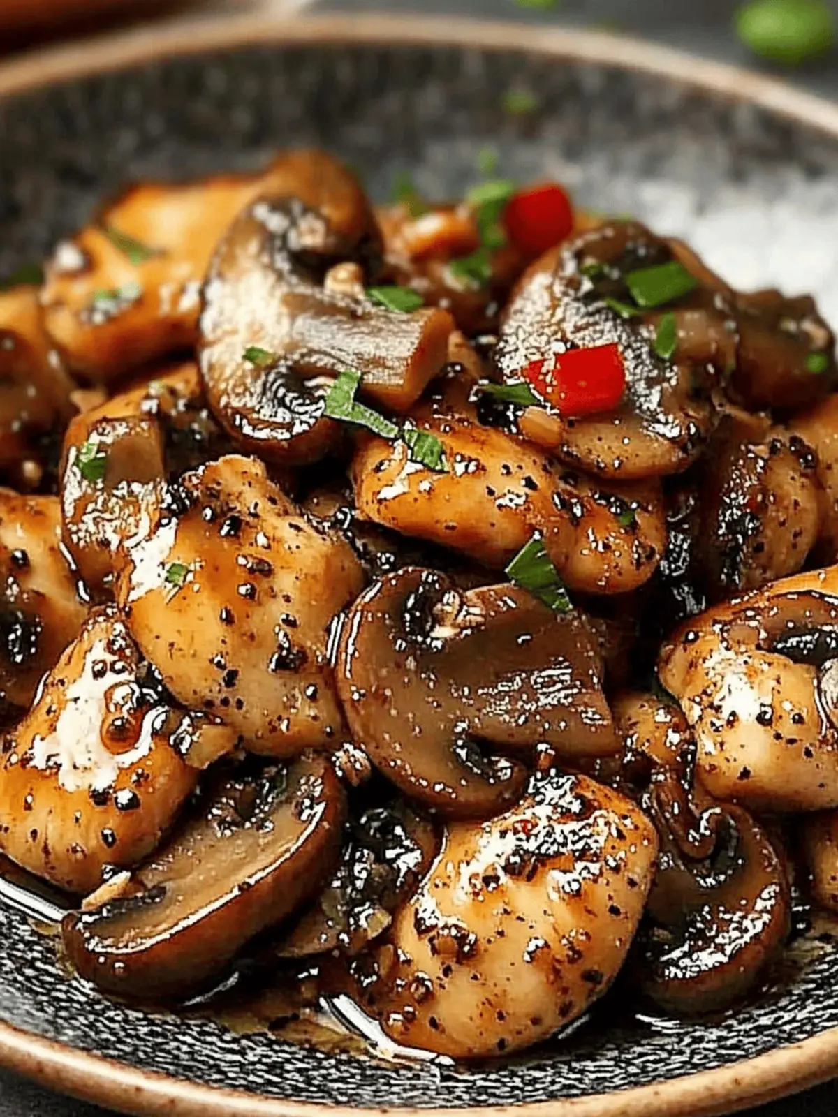 Black Pepper Chicken with Mushrooms