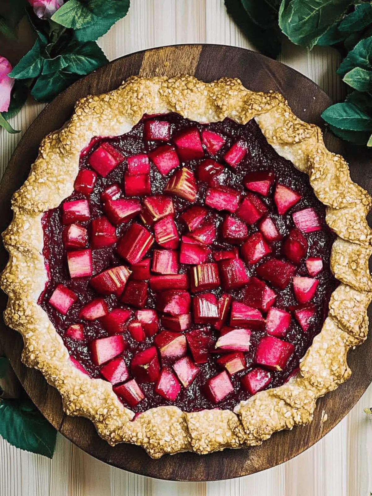 Rhubarb Tart with Oat Crust