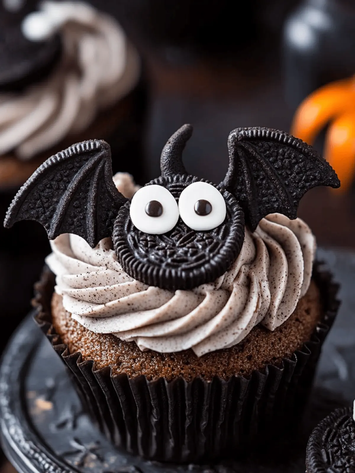 Halloween Bats Oreo Cupcakes
