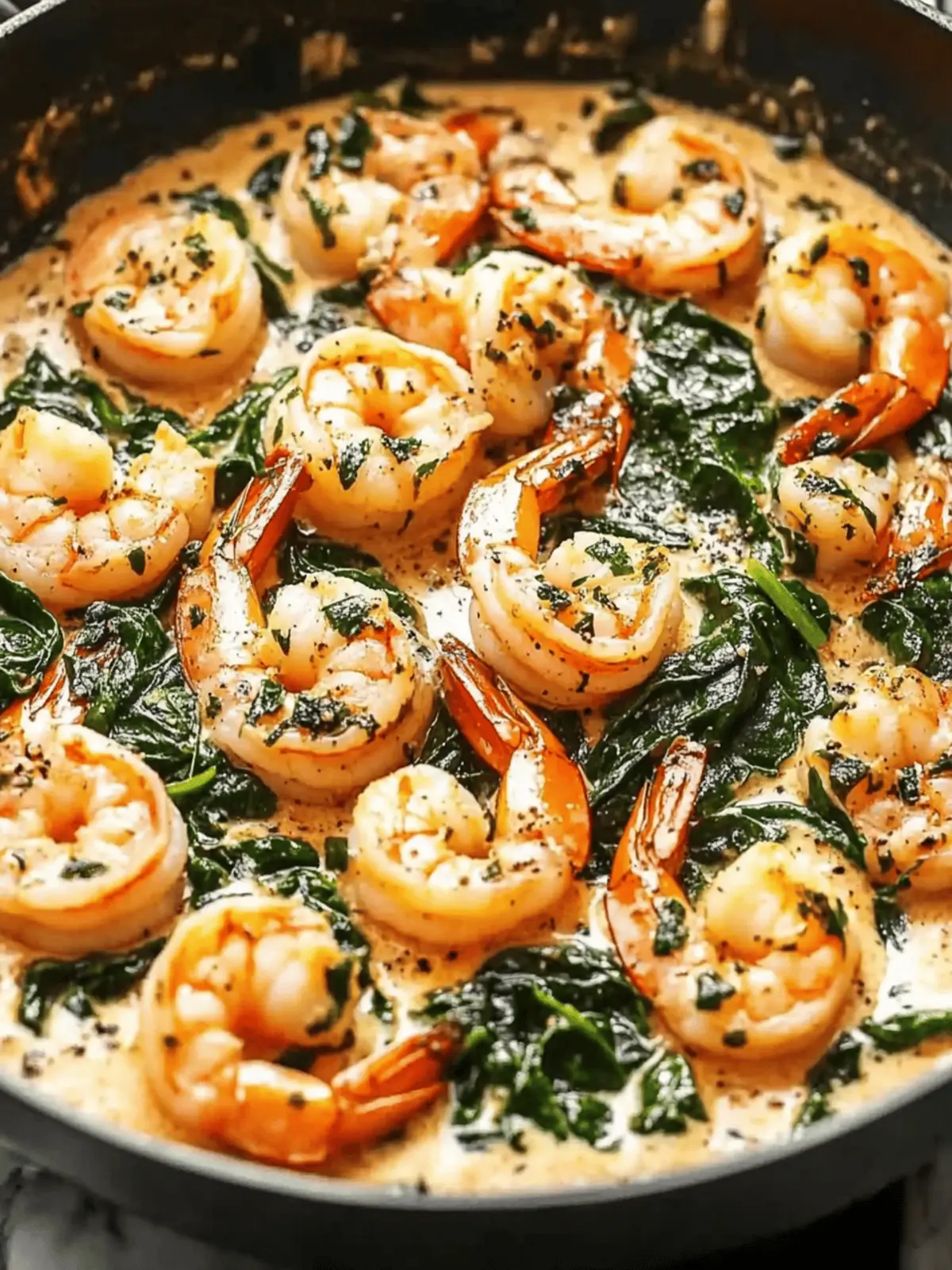 Creamy Garlic Spinach Shrimp