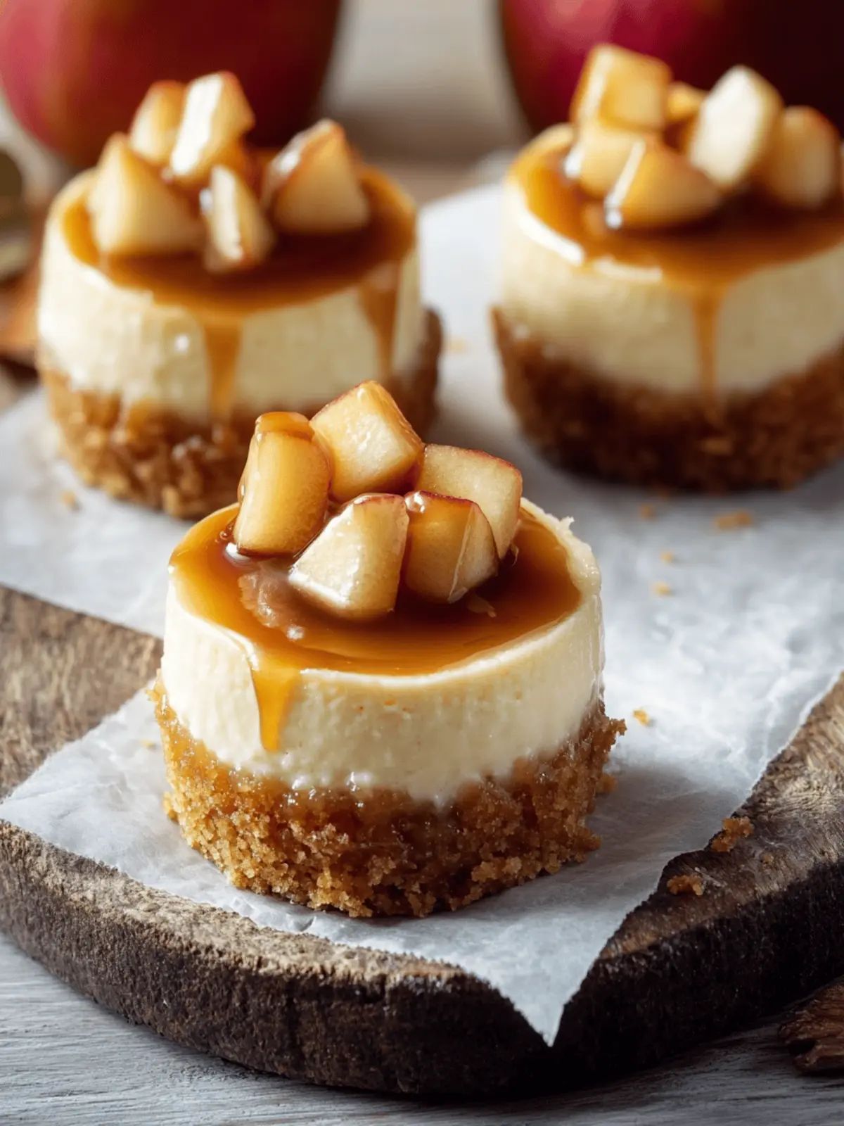 Mini Caramel Apple Cheesecakes