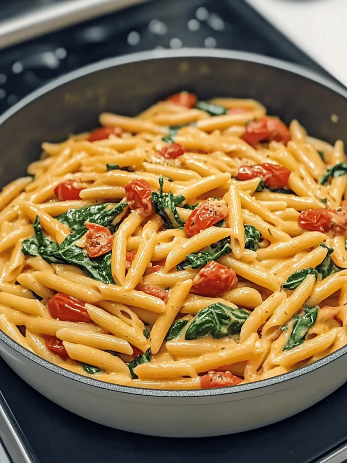 One-Pot Spinach Tomato Pasta
