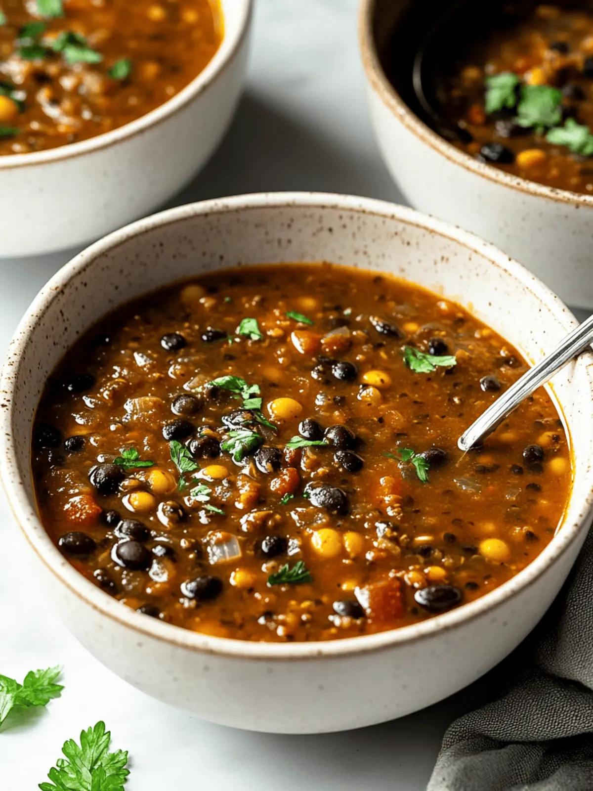 Black Bean and Lentil Soup