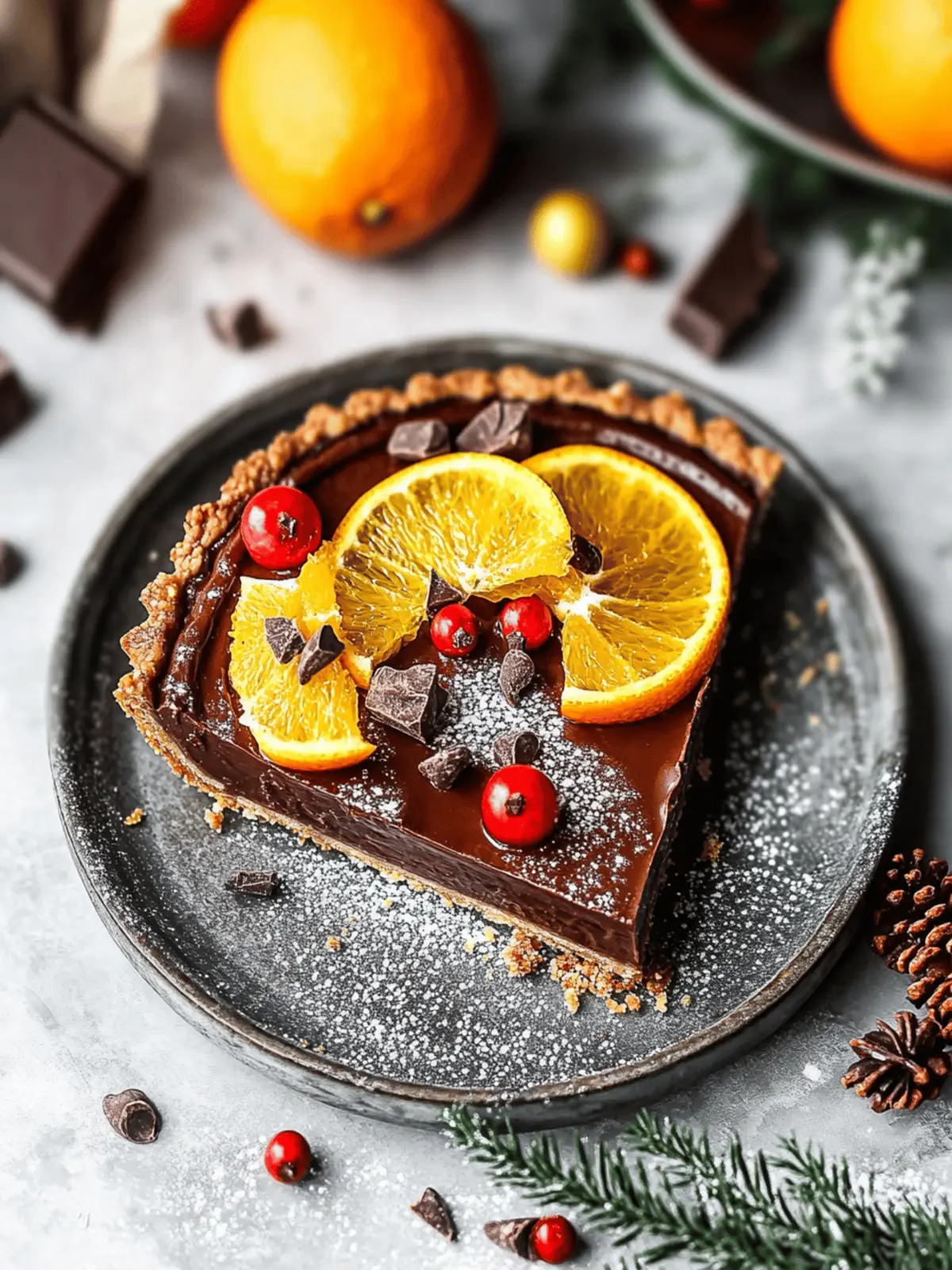 Gluten-Free Vegan Chocolate Orange Tart