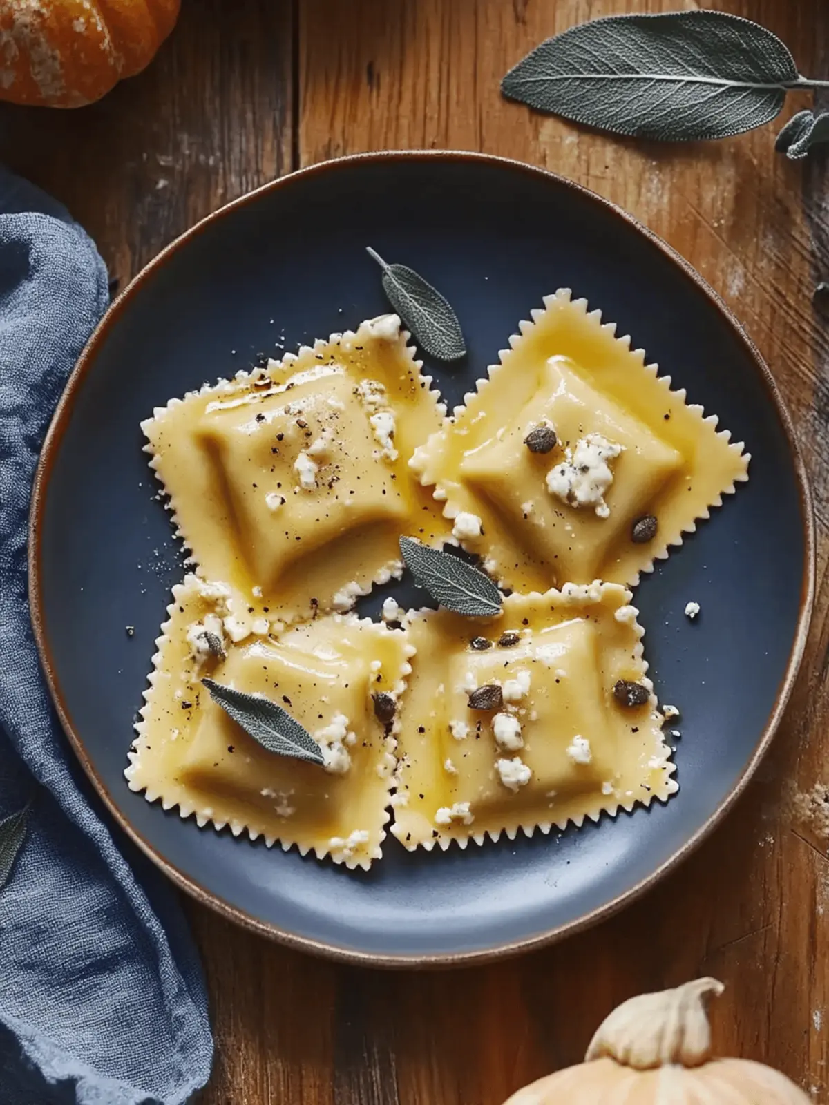 Pumpkin-Gorgonzola Ravioli
