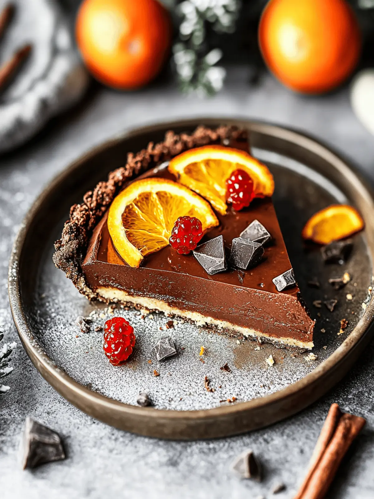 Gluten-Free Vegan Chocolate Orange Tart