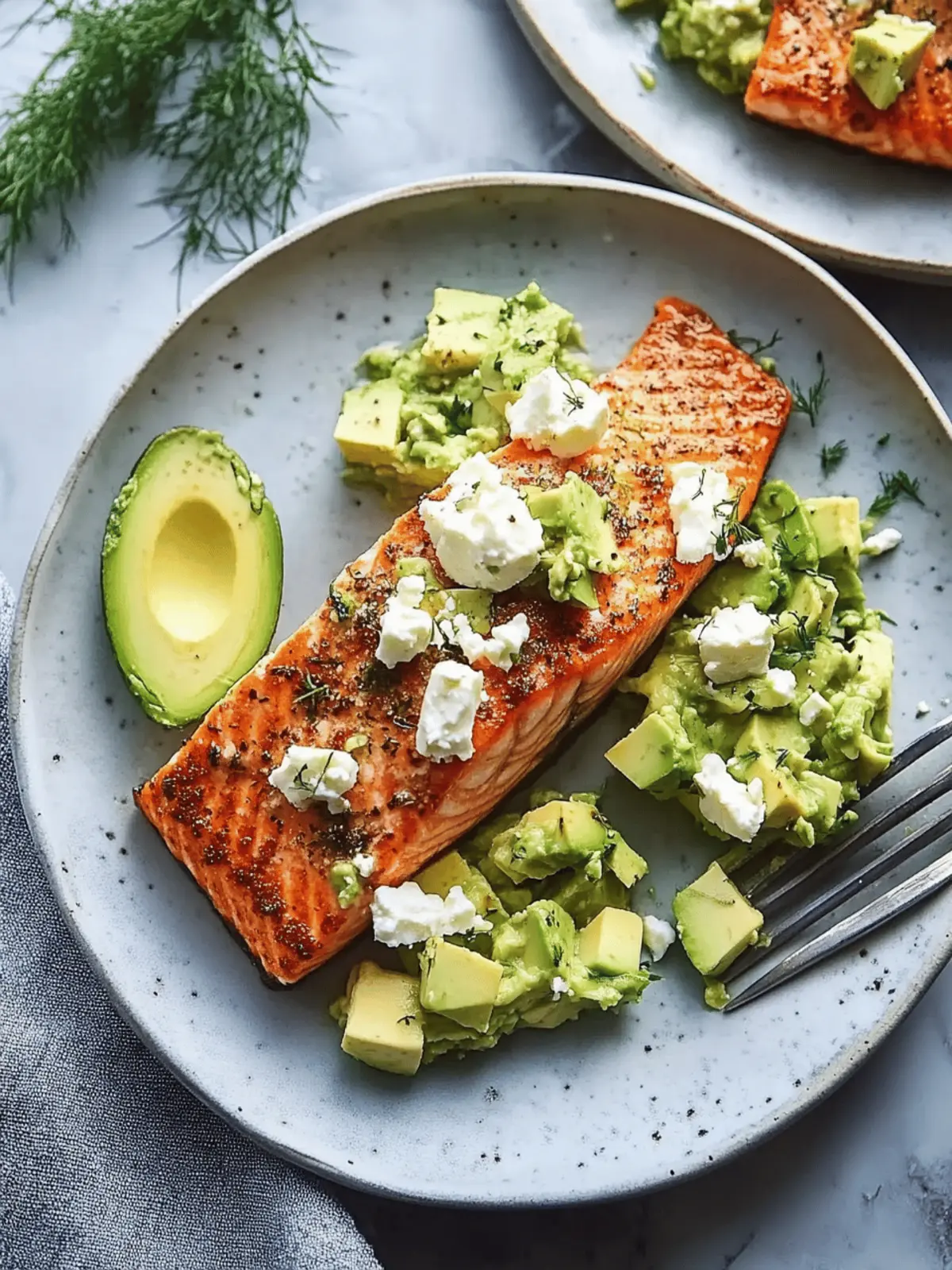 Baked Salmon with Avocado & Feta