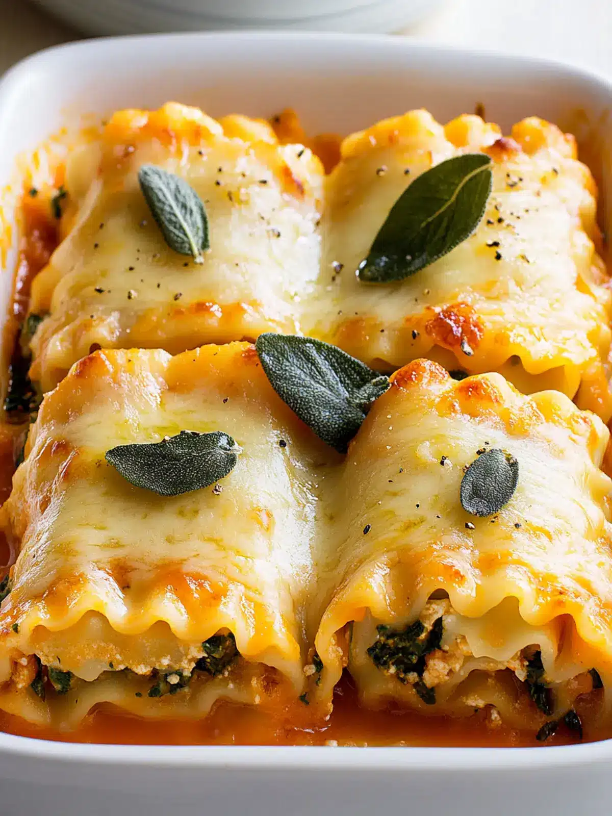 Roasted Garlic Butternut Squash Lasagna Roll-Ups