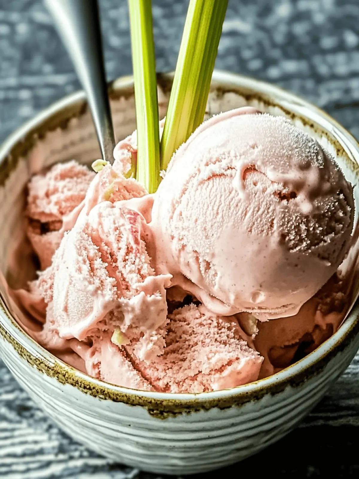 Homemade Rhubarb Ice Cream