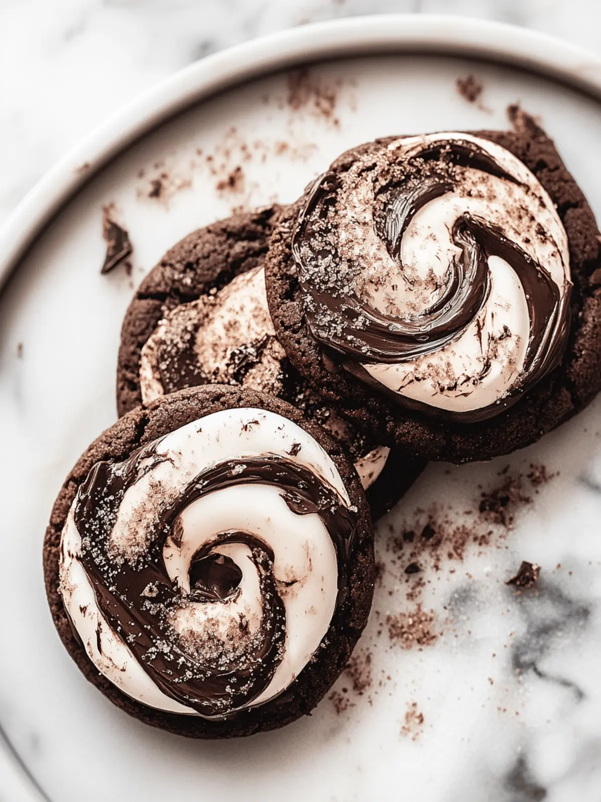 Chocolate Marshmallow Swirl Cookies