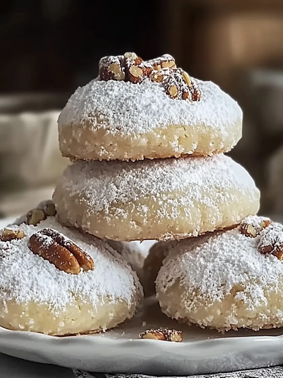 Buttery Pecan Snowball Cookies