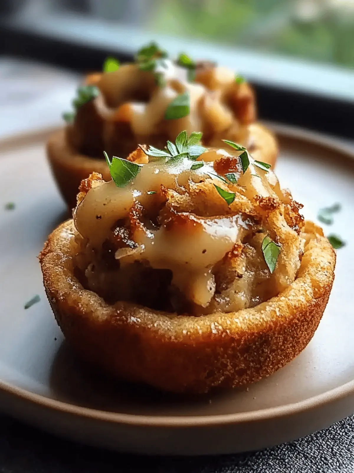 Gravy-Stuffed Stuffing Muffins