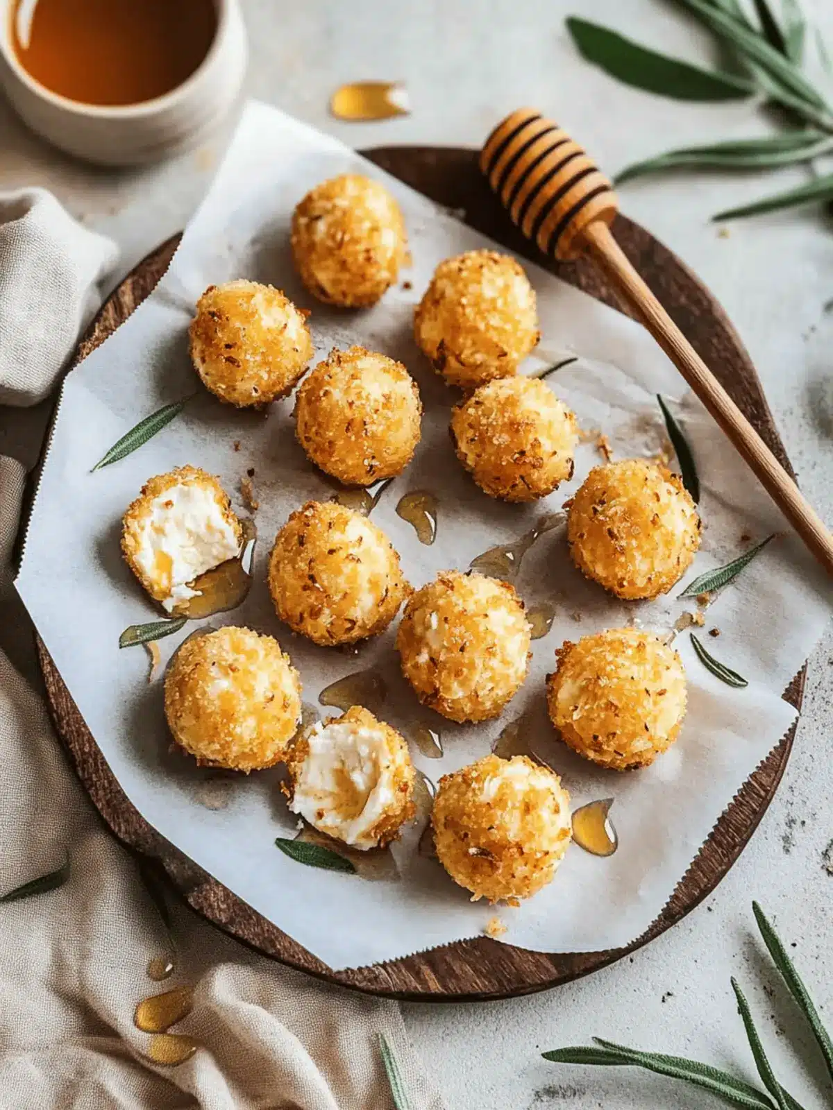 Crispy Goat Cheese Balls with Honey