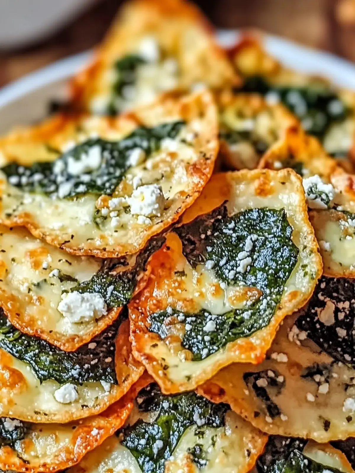 Mediterranean Spinach and Feta Cheese Crisps