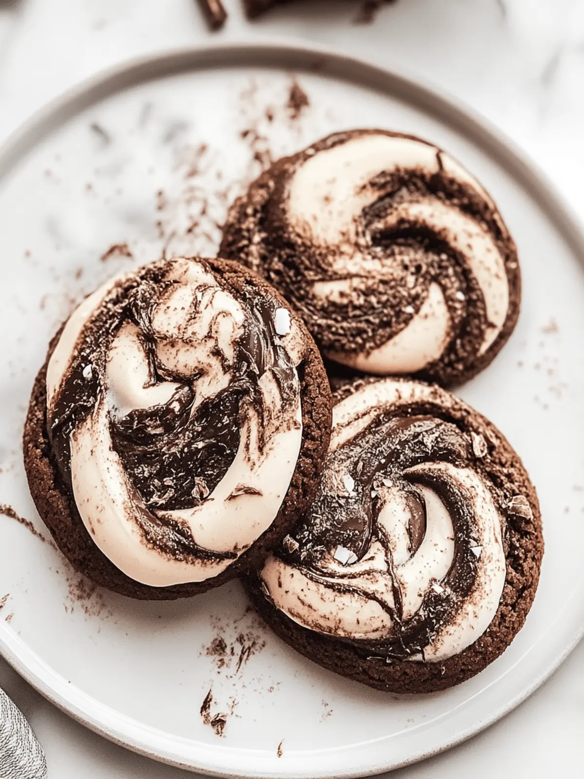 Chocolate Marshmallow Swirl Cookies