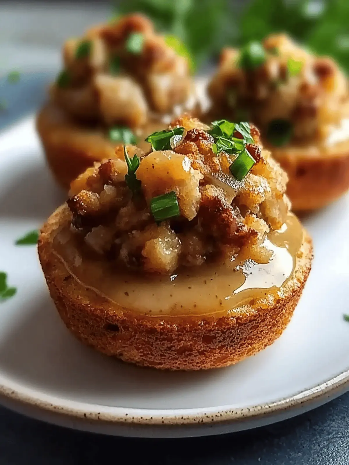Gravy-Stuffed Stuffing Muffins