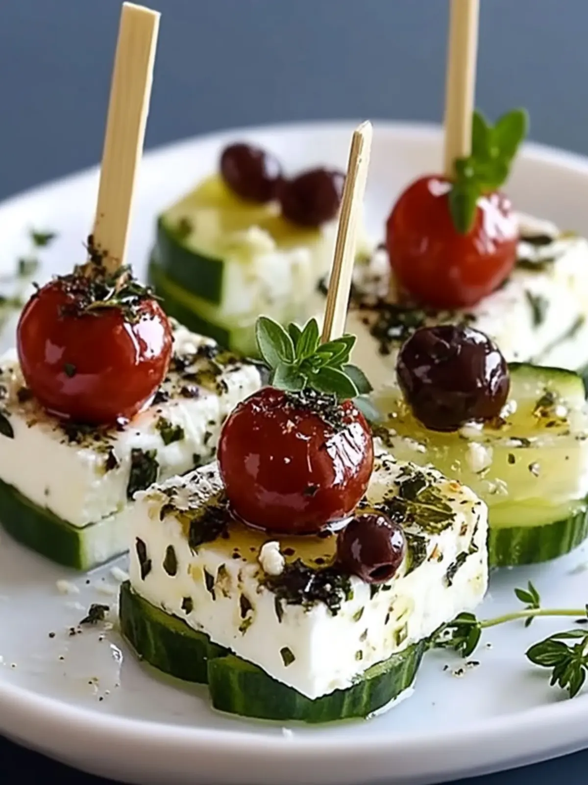 Feta Spieße mit Gurke Rezept