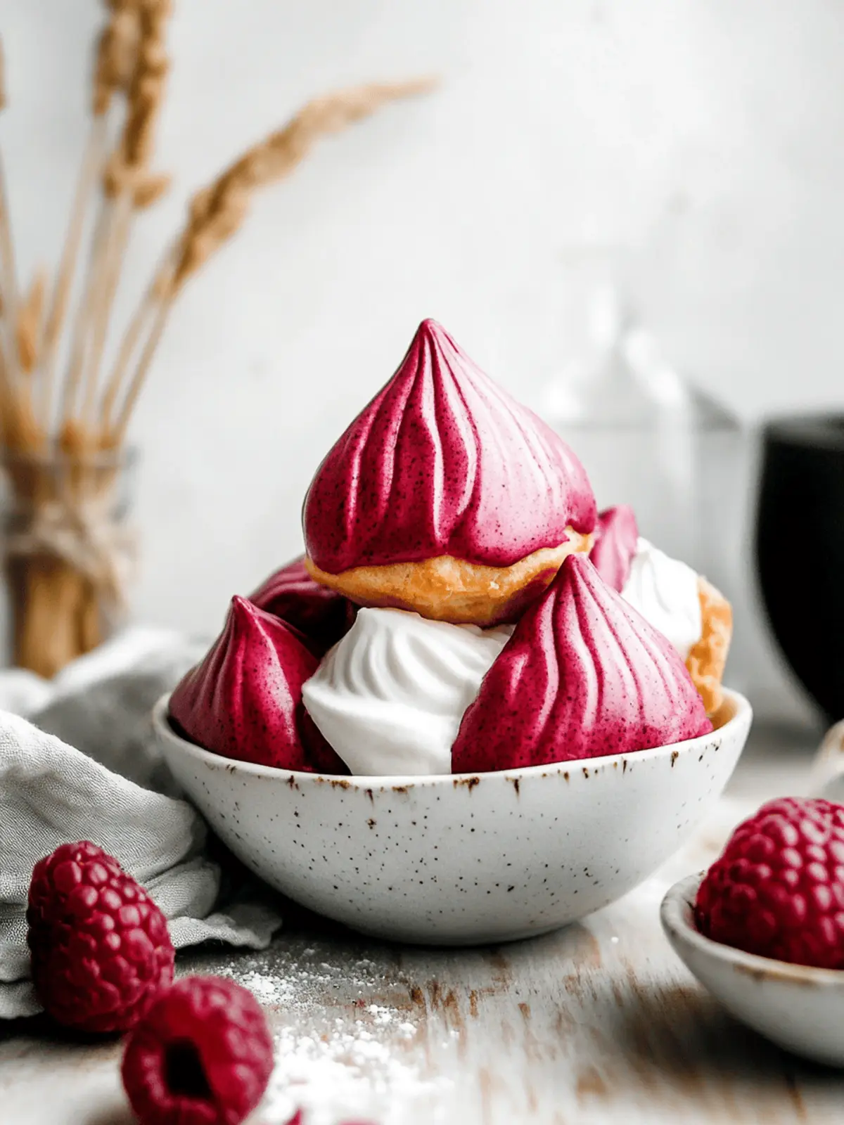 Raspberry Cream Puffs