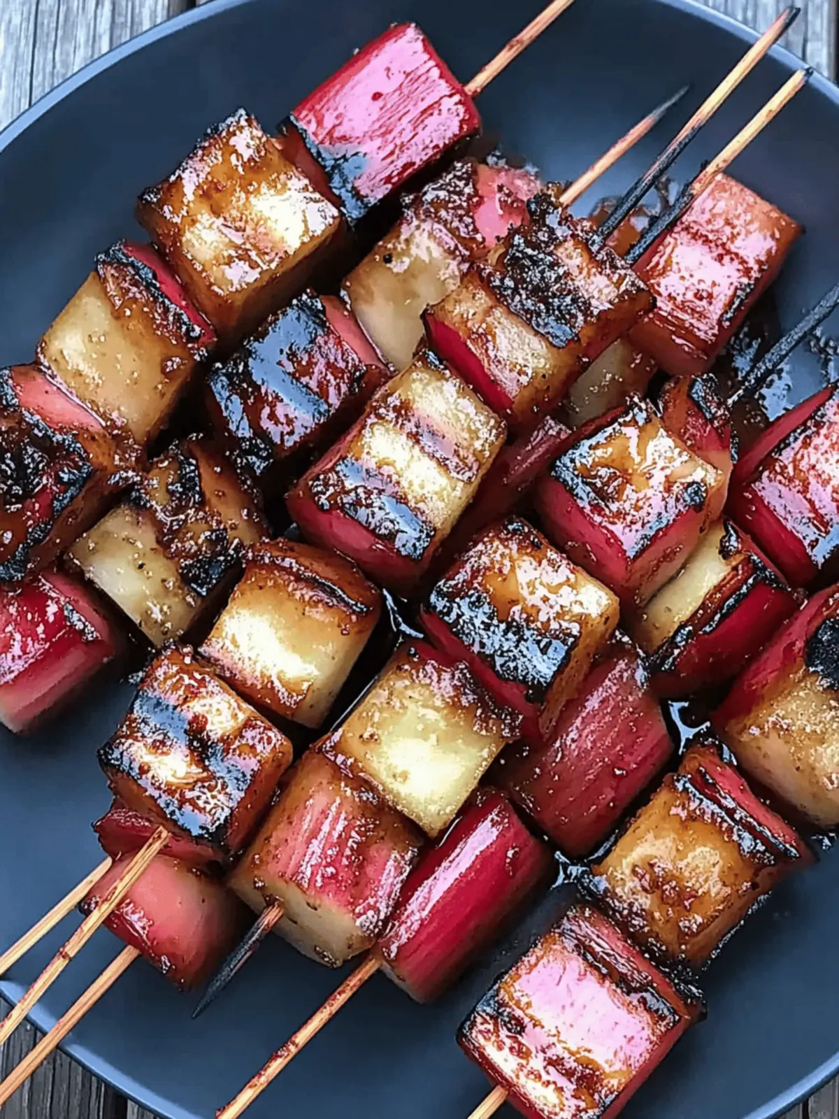 Grilled Rhubarb Skewers
