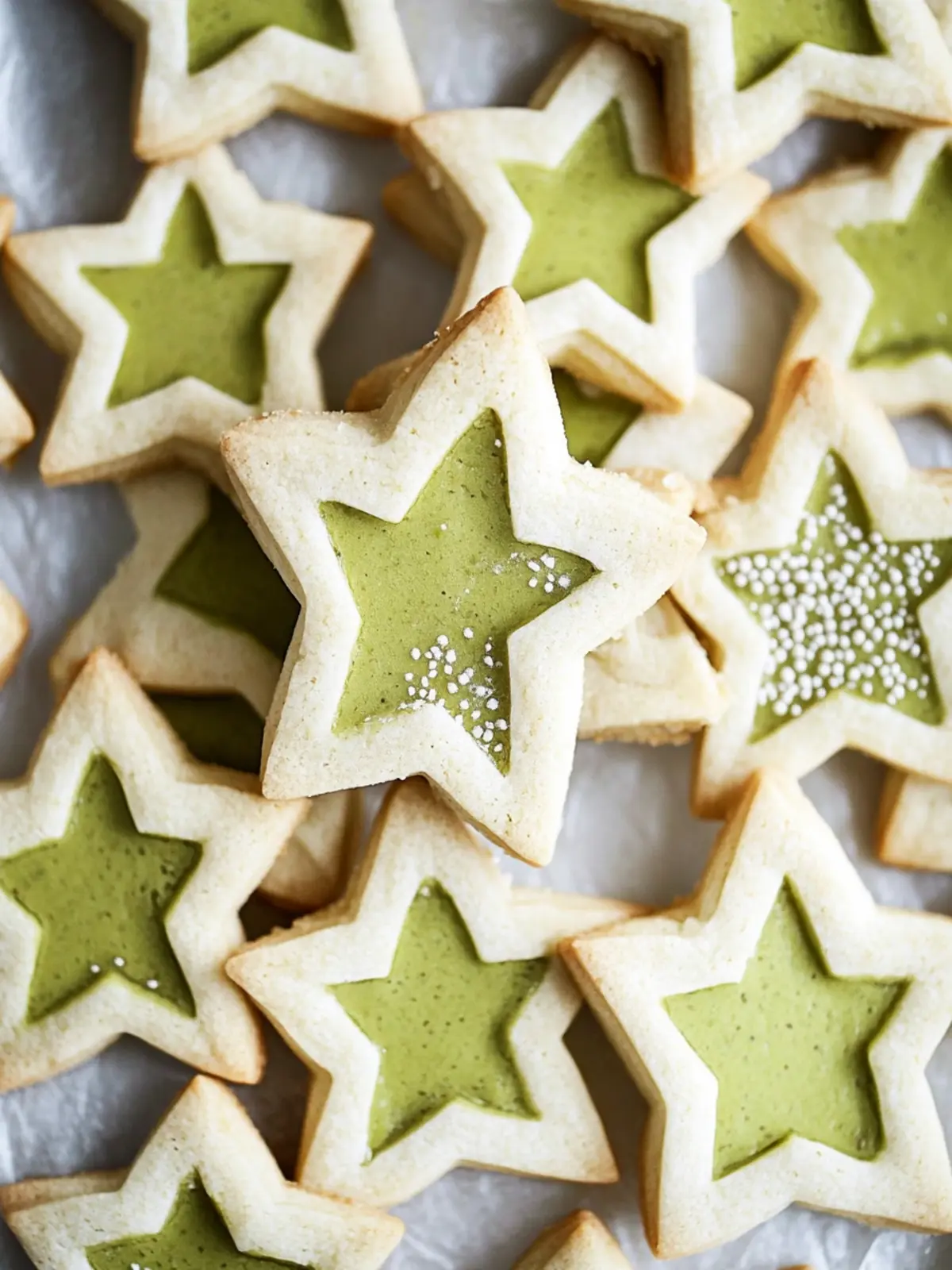 Star Cookies with Pistachio Cream