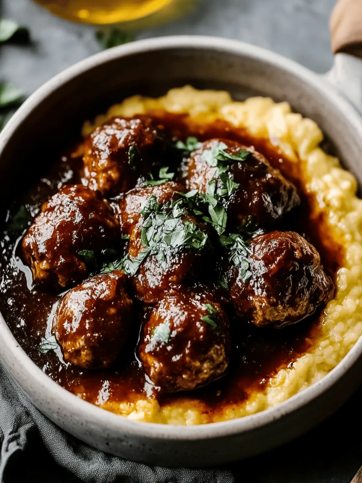 Red Wine Braised Meatballs