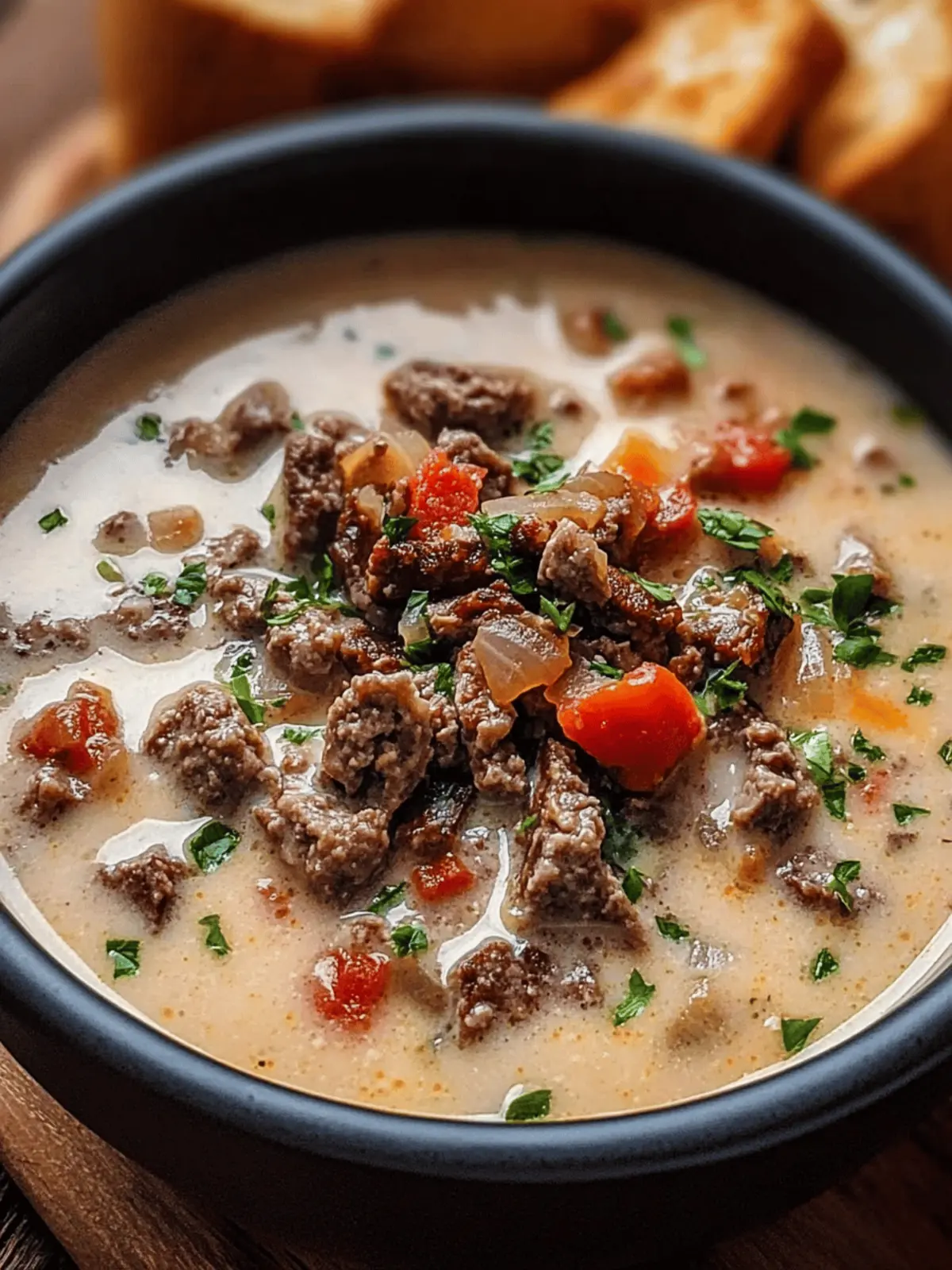One-Pot Philly Cheesesteak Soup