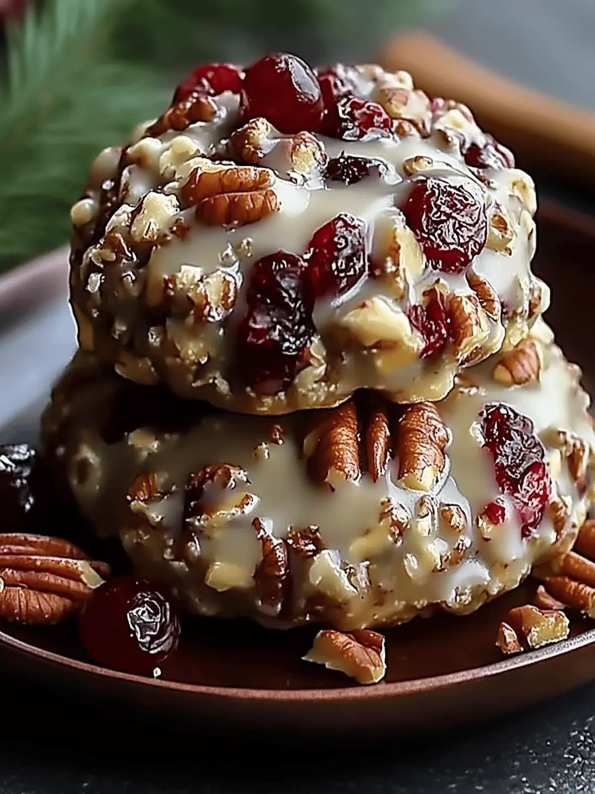 No-Bake Cranberry Pecan Praline Cookies
