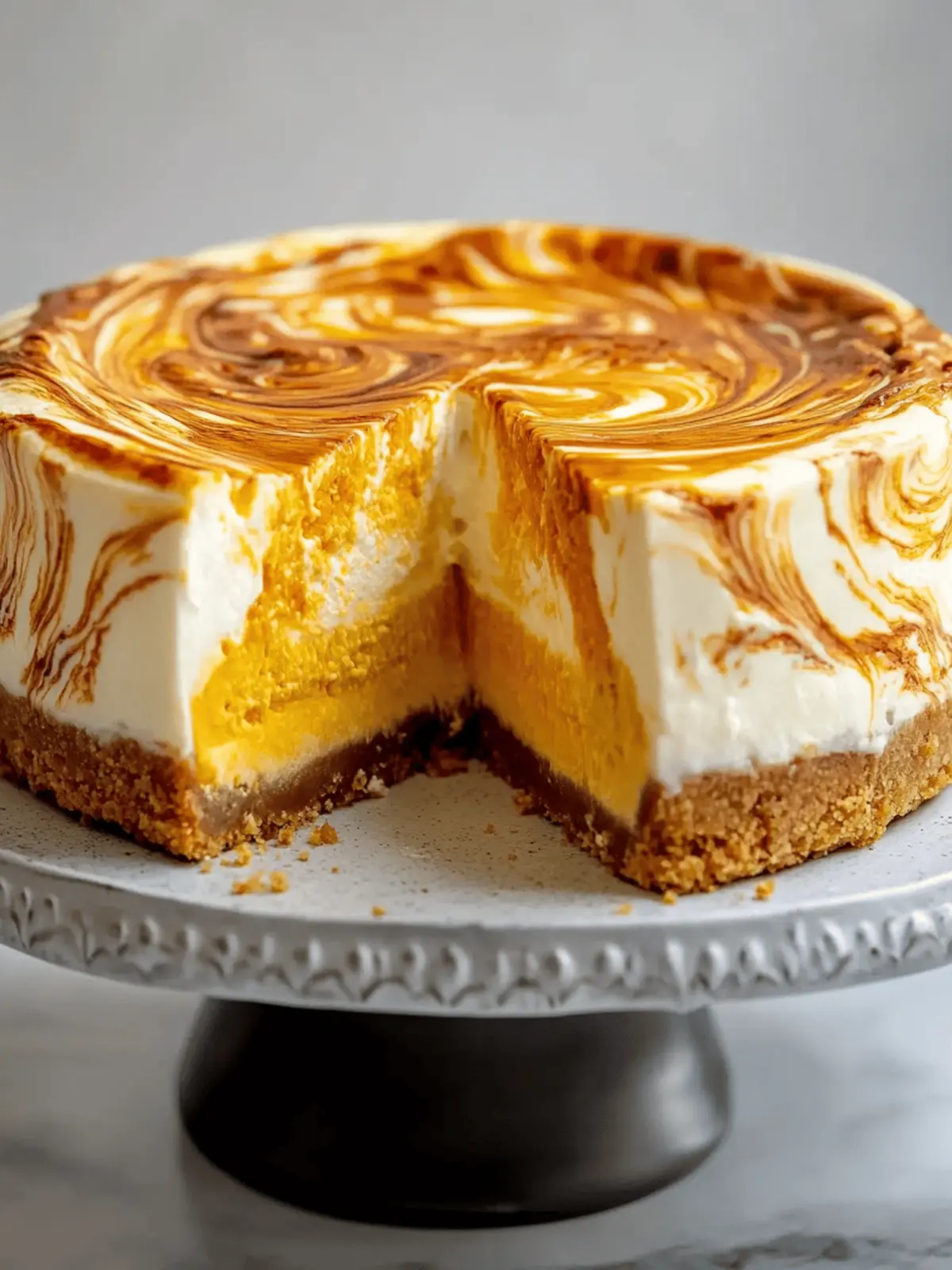 Cheesecake with Pumpkin Swirl