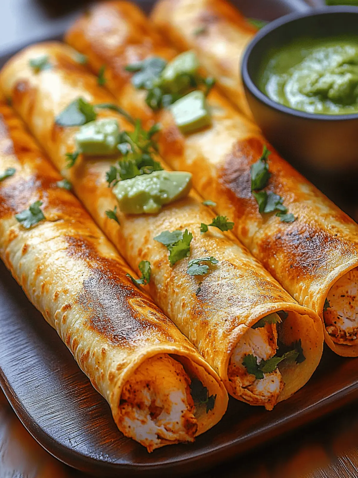 Crunchy Oven-Baked Chicken Taquitos