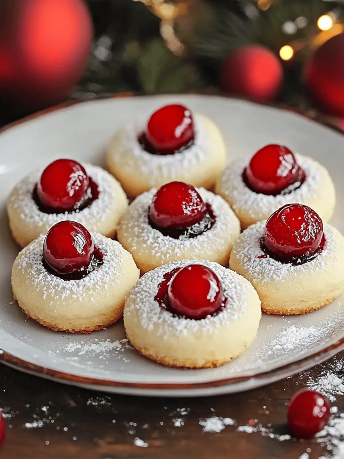Christmas Maraschino Cherry Shortbread Cookies