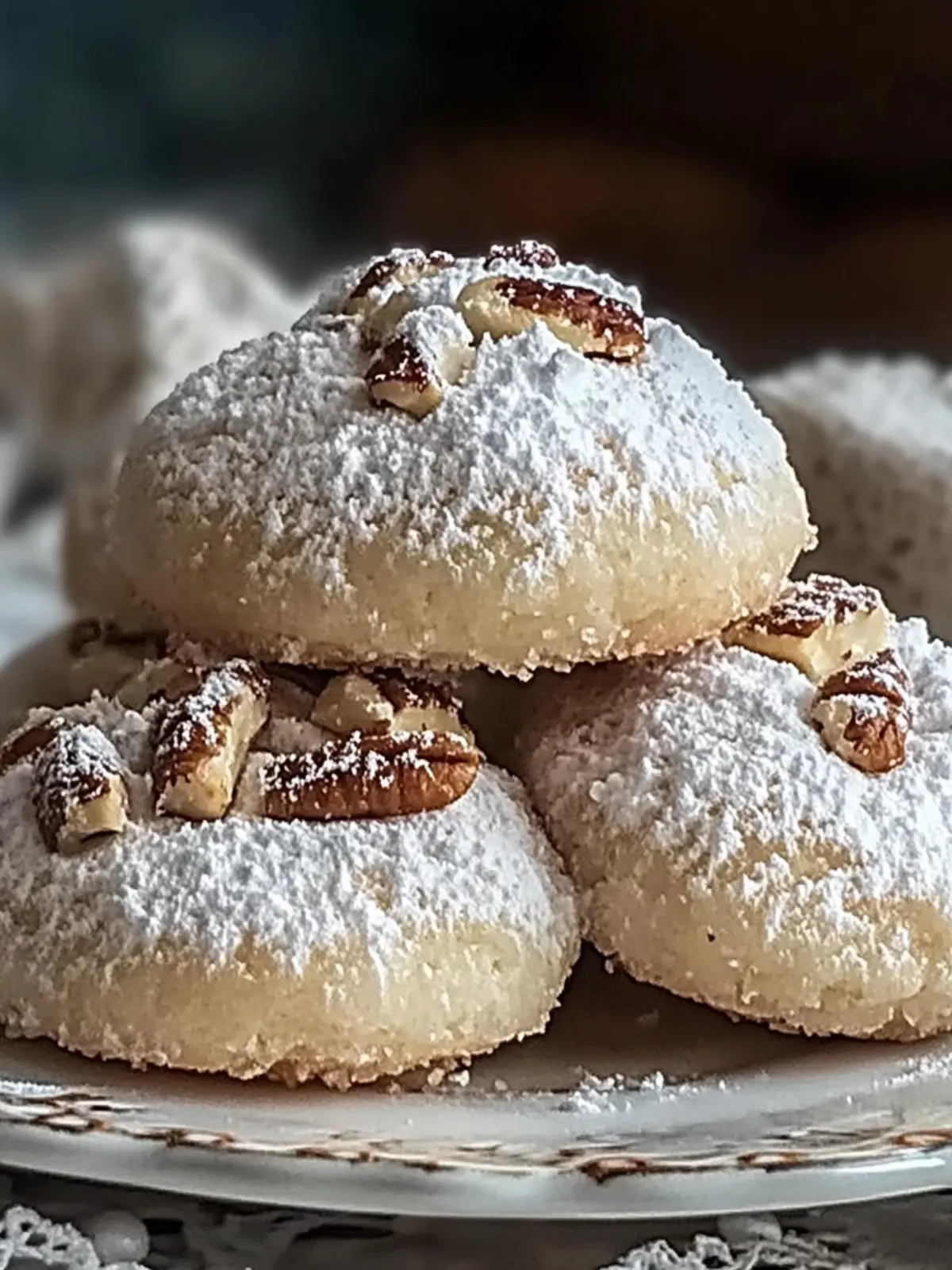 Buttery Pecan Snowball Cookies