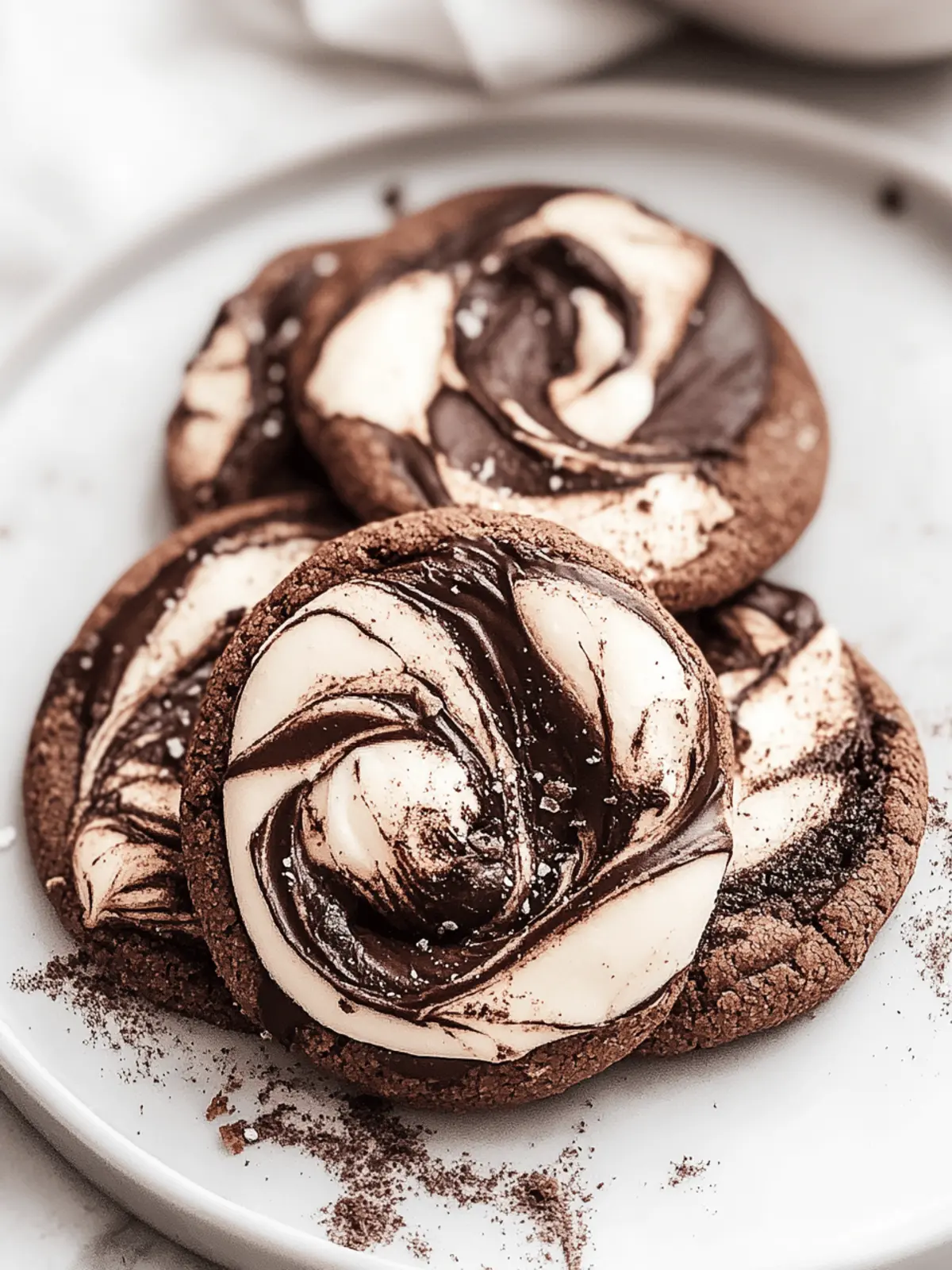 Chocolate Marshmallow Swirl Cookies