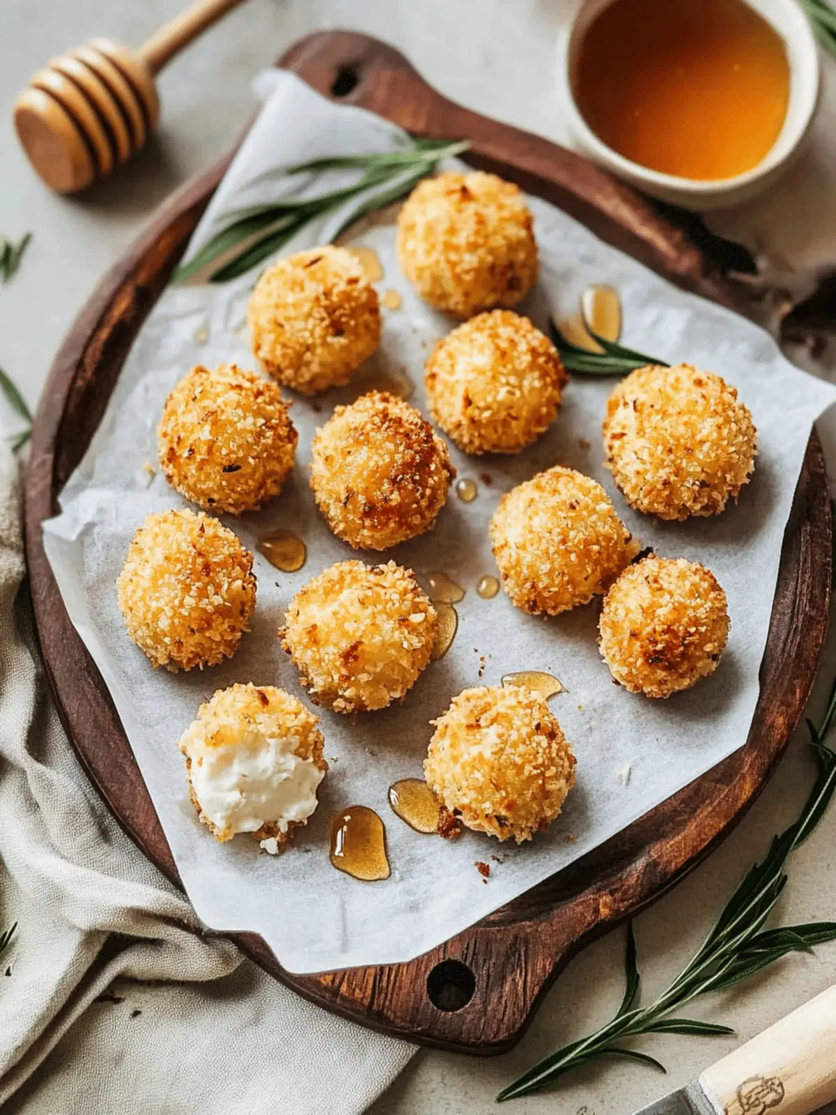 Crispy Goat Cheese Balls with Honey
