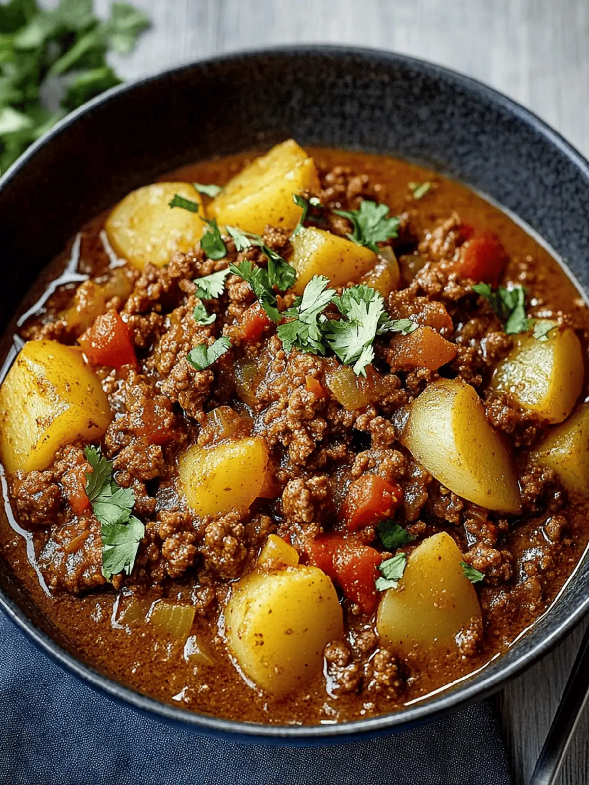 Spicy Ground Beef and Potato Curry