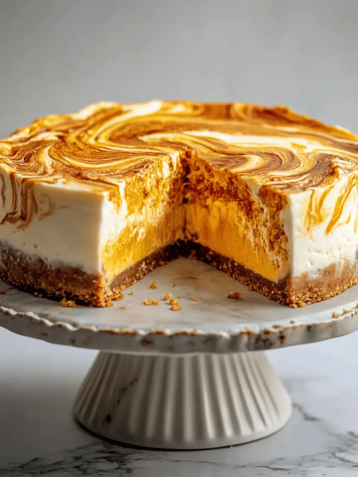 Cheesecake with Pumpkin Swirl