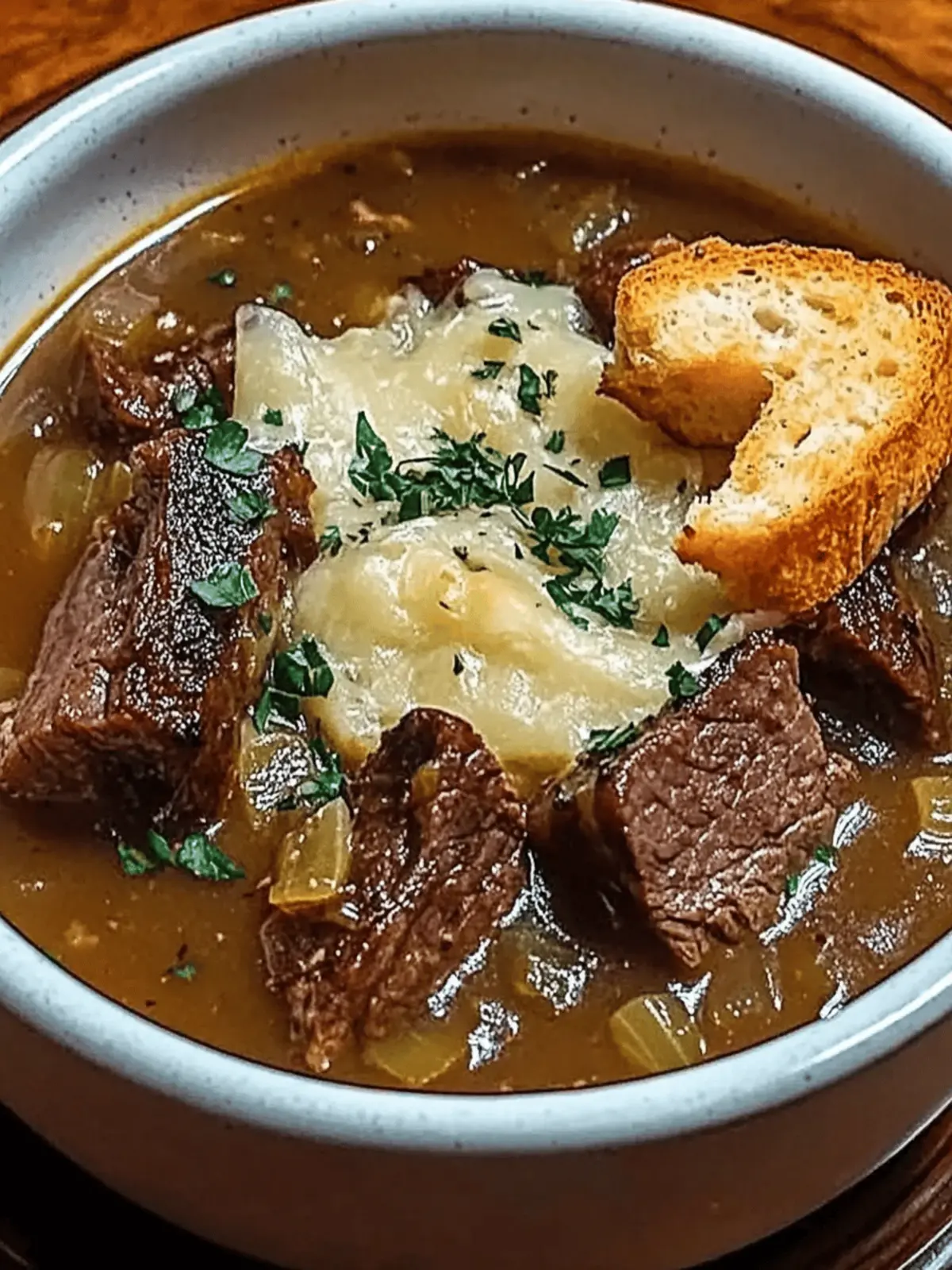 French Onion Beef Short Rib Soup