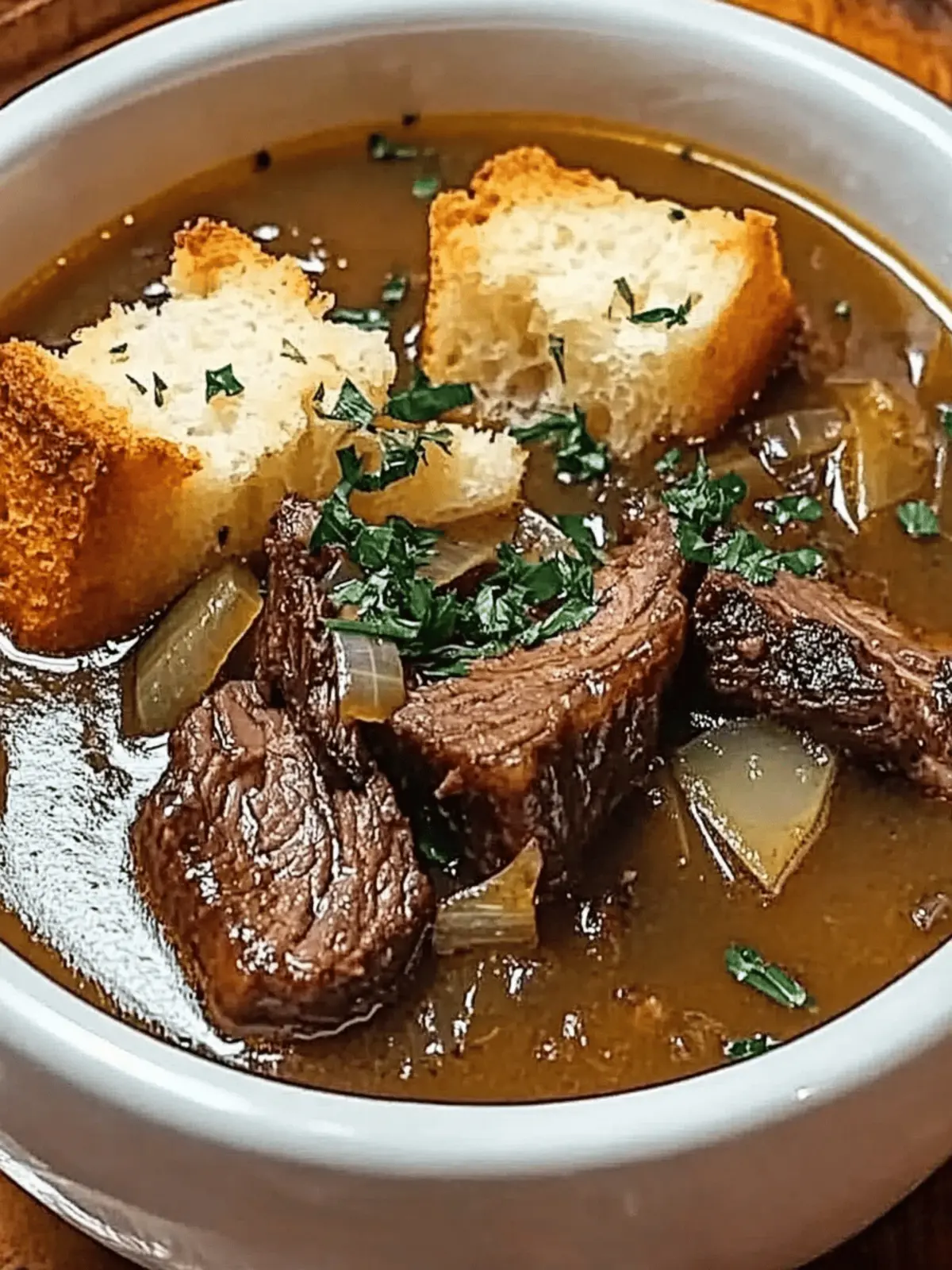French Onion Beef Short Rib Soup