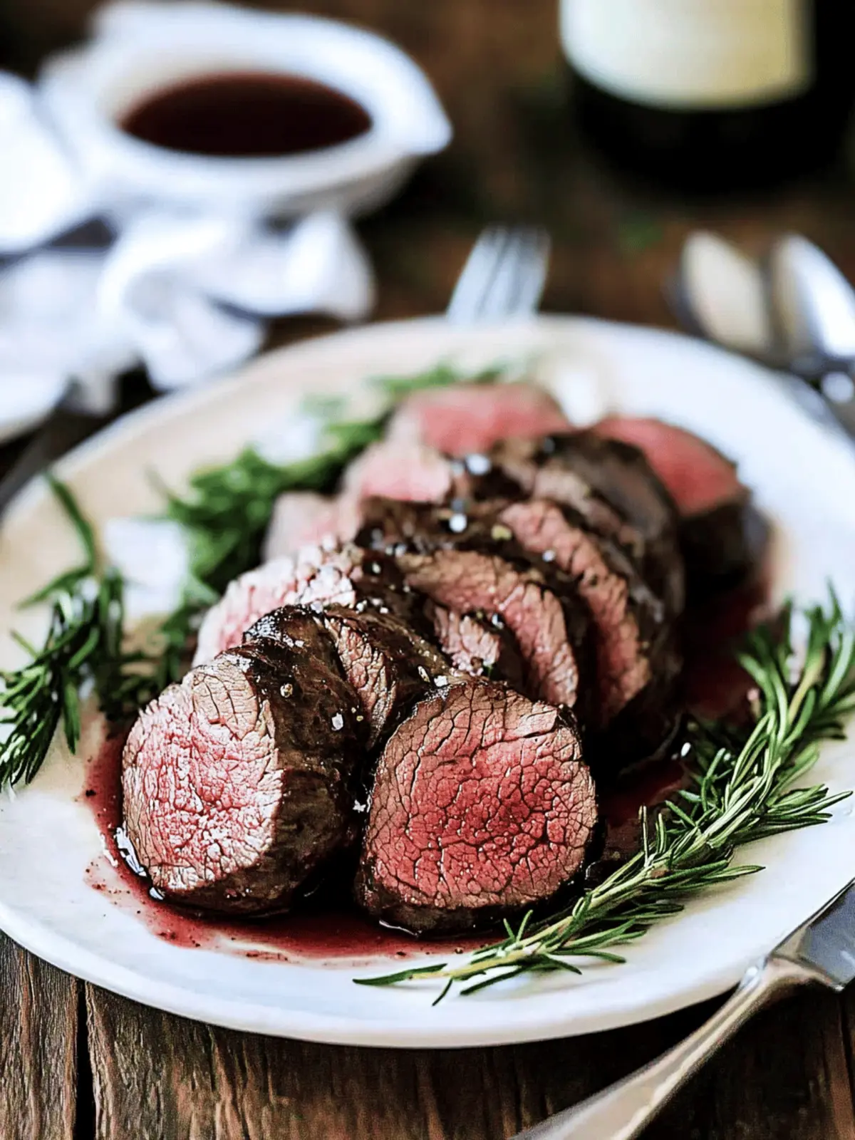Beef Tenderloin with Red Wine Sauce