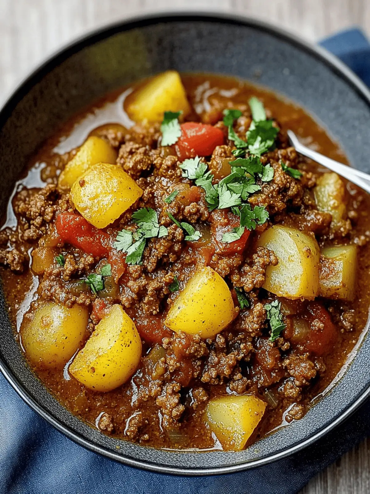 Spicy Ground Beef and Potato Curry