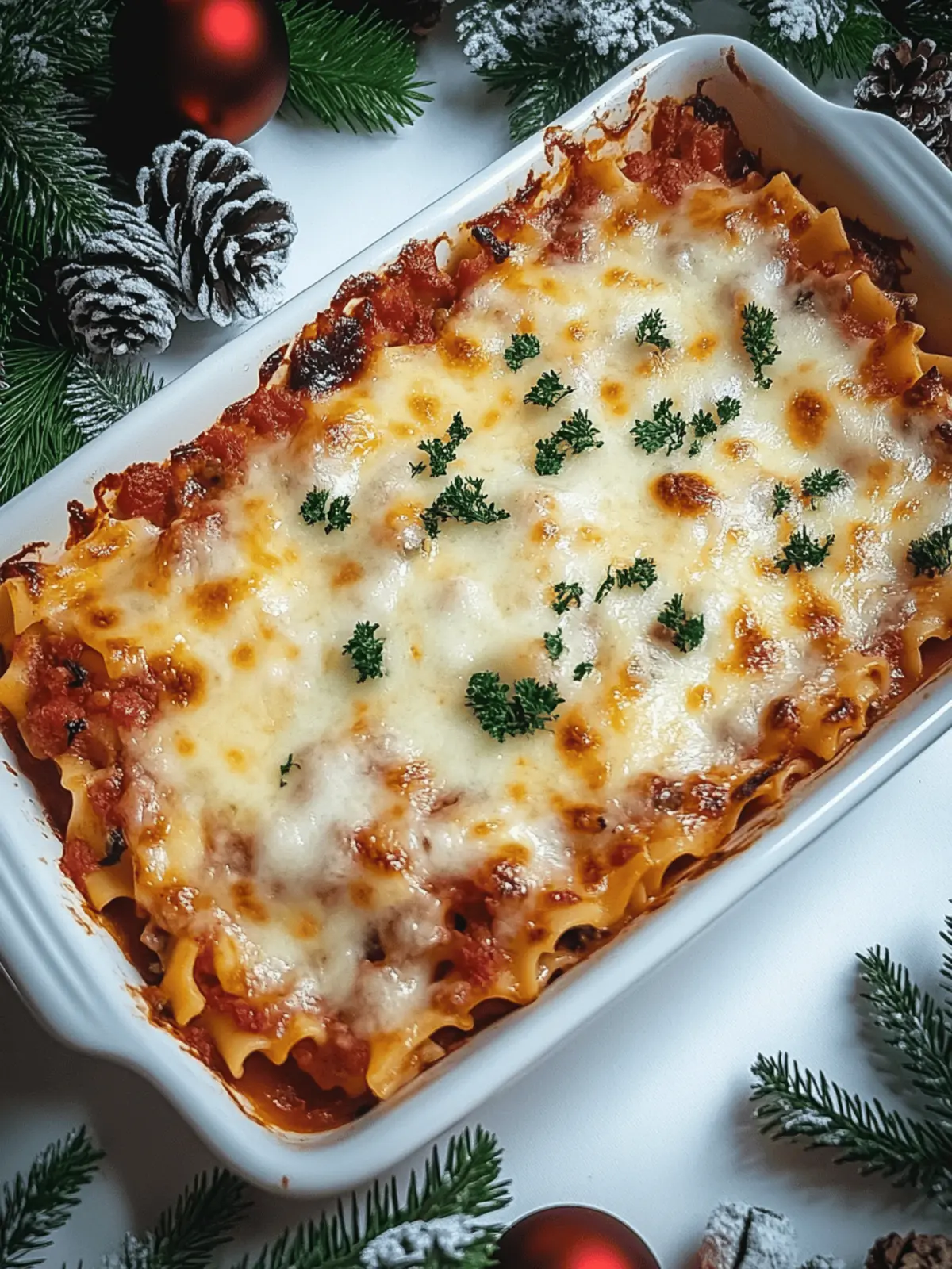 Cheesy Christmas Lasagna