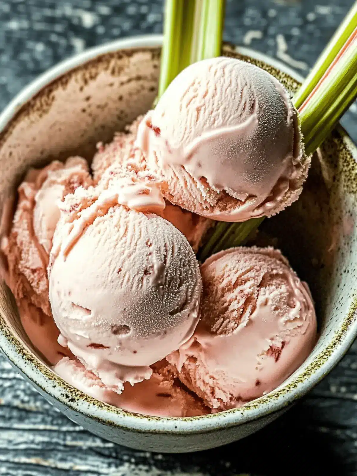 Homemade Rhubarb Ice Cream