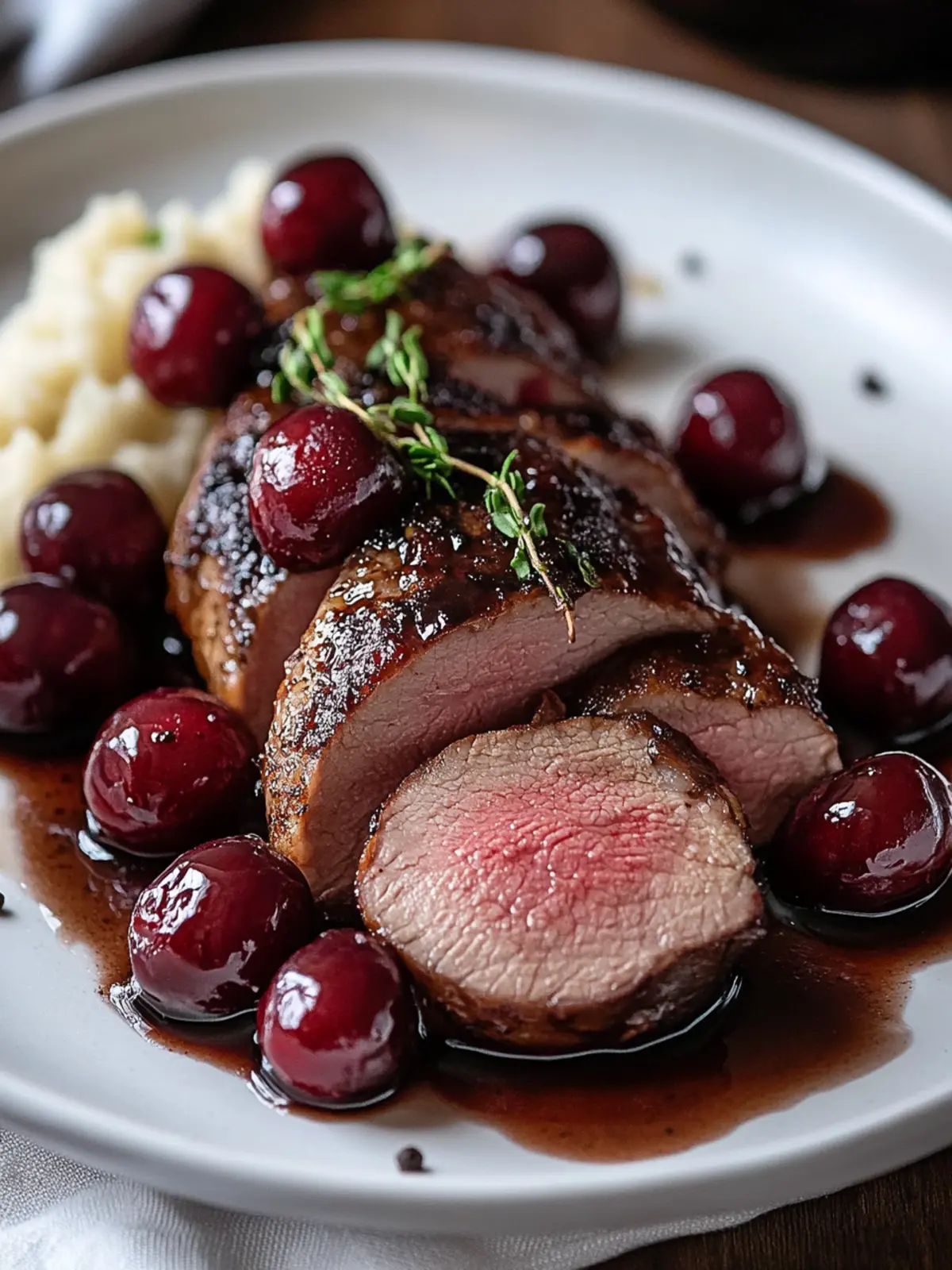 Cherry Balsamic Glazed Pork Tenderloin