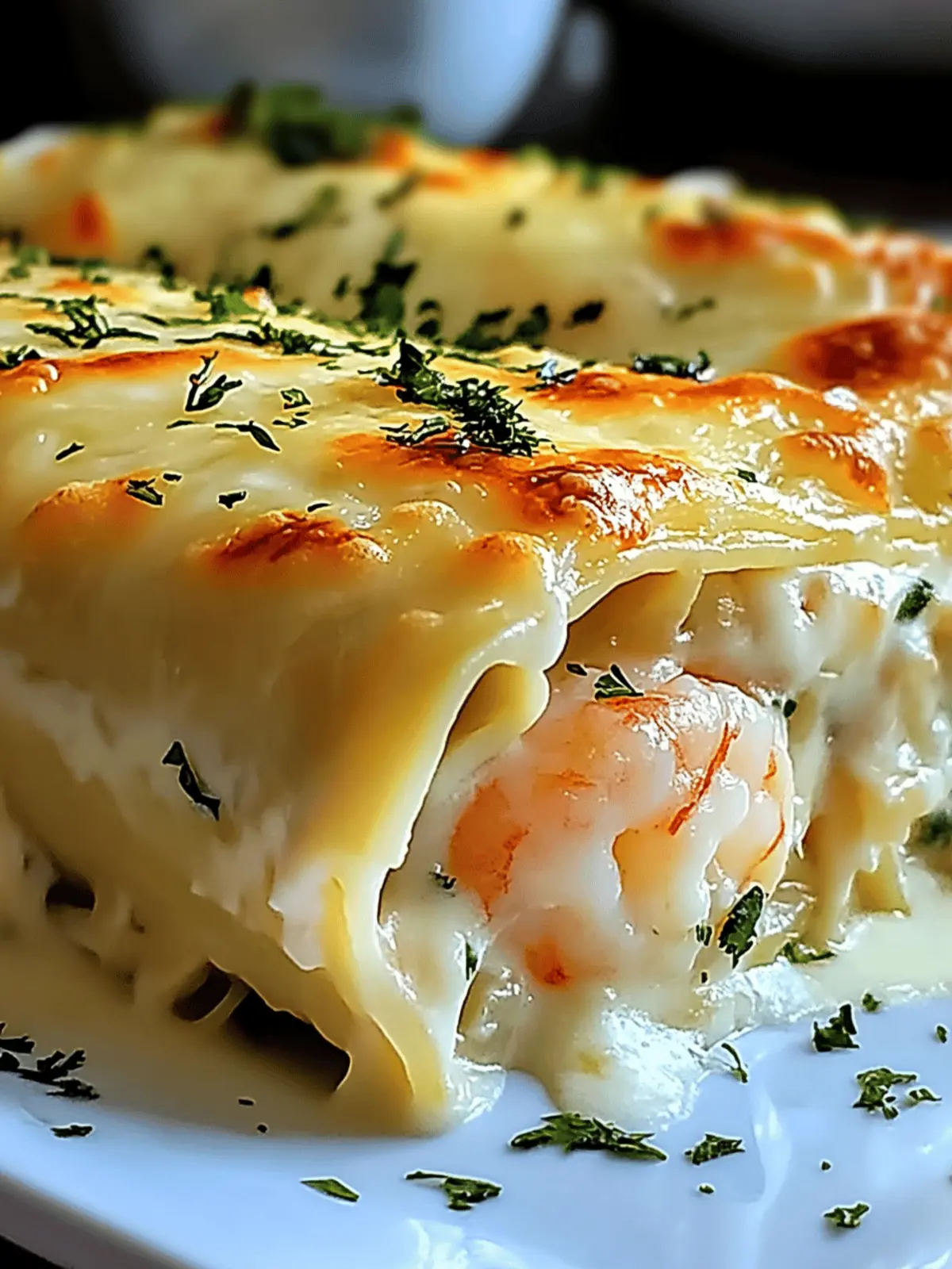 Shrimp & Crab Alfredo Lasagna Roll