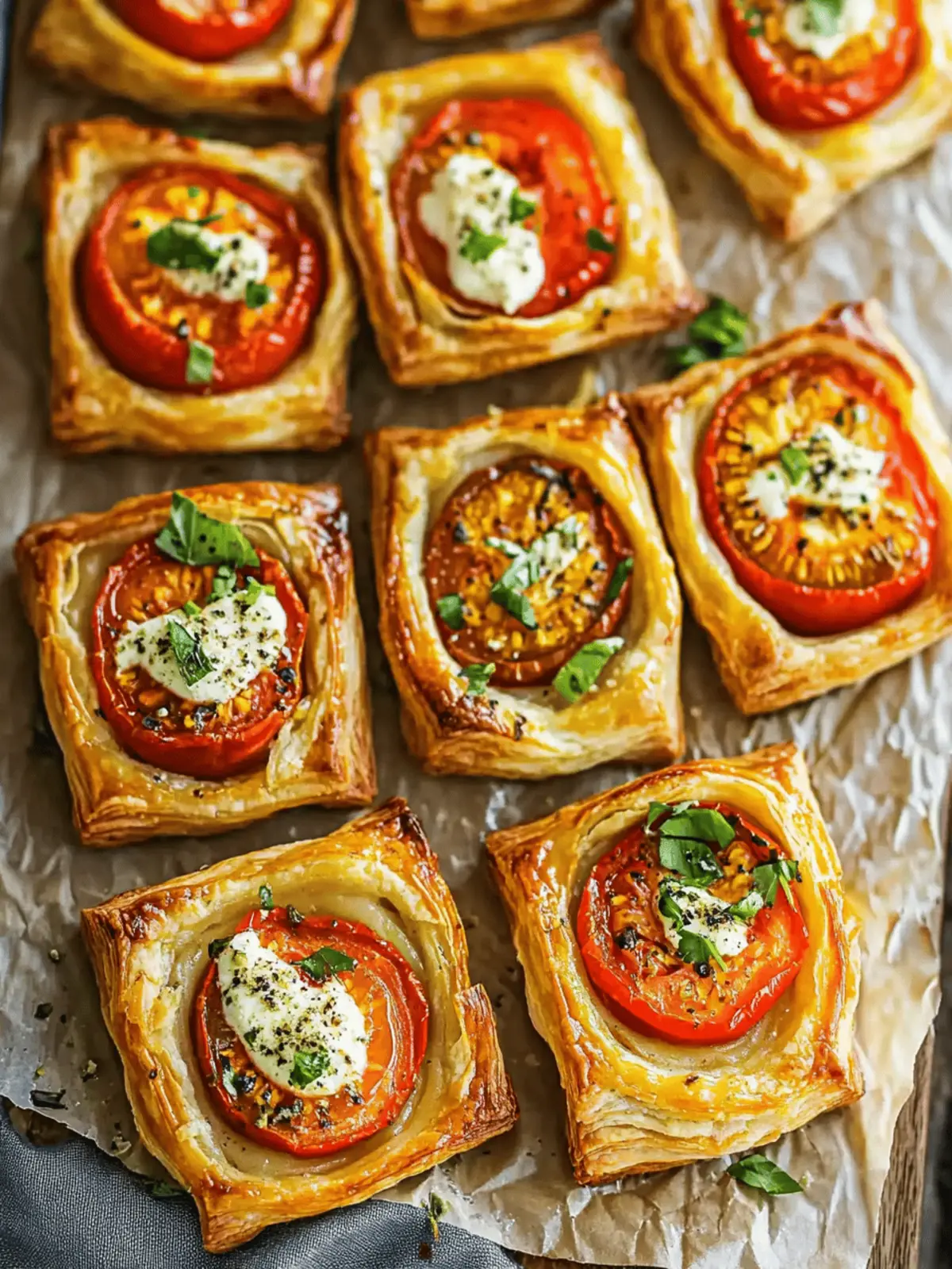 Tomato Tartlets with Puff Pastry