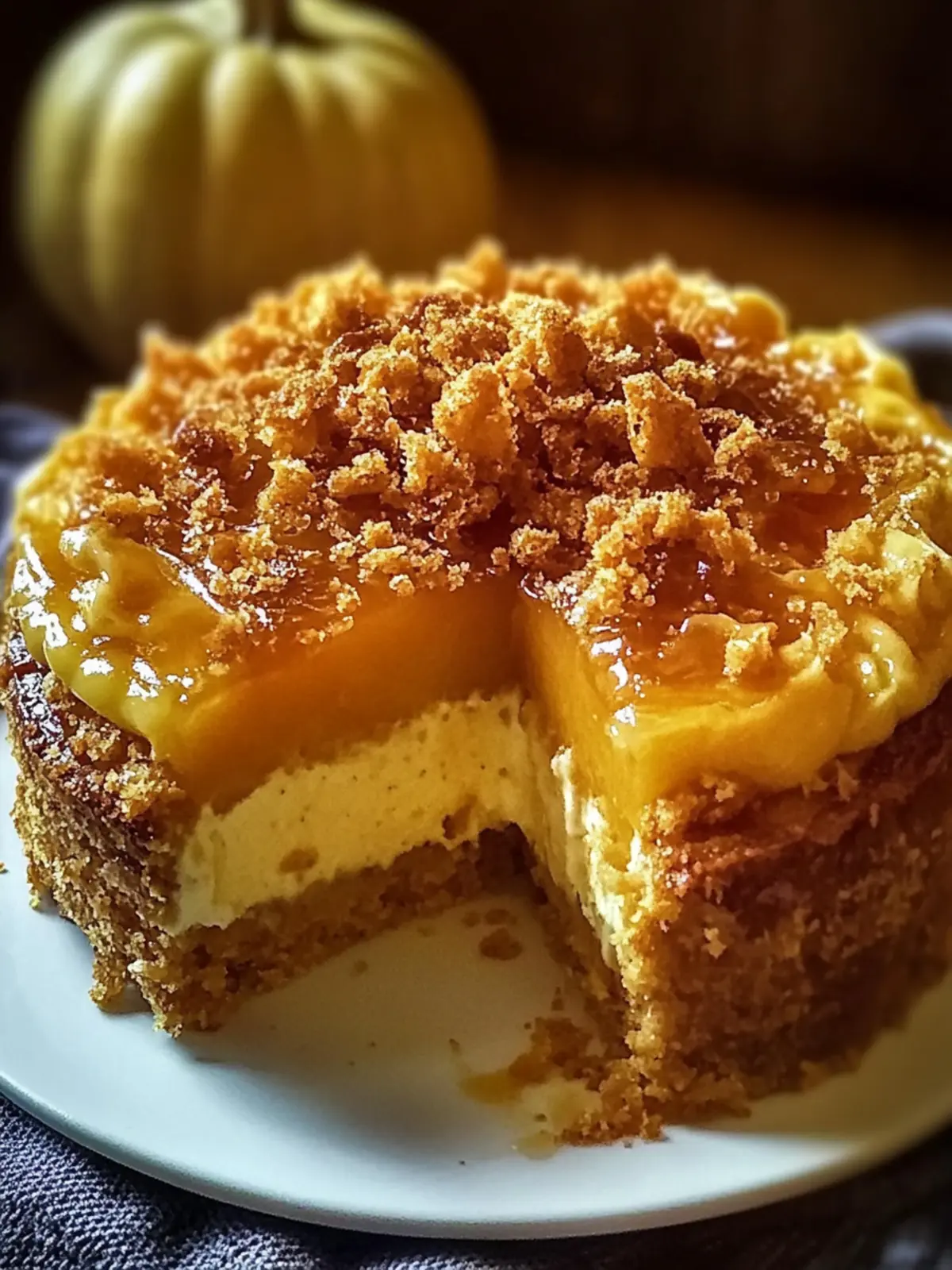 Pumpkin Crunch Crème Brûlée Cake