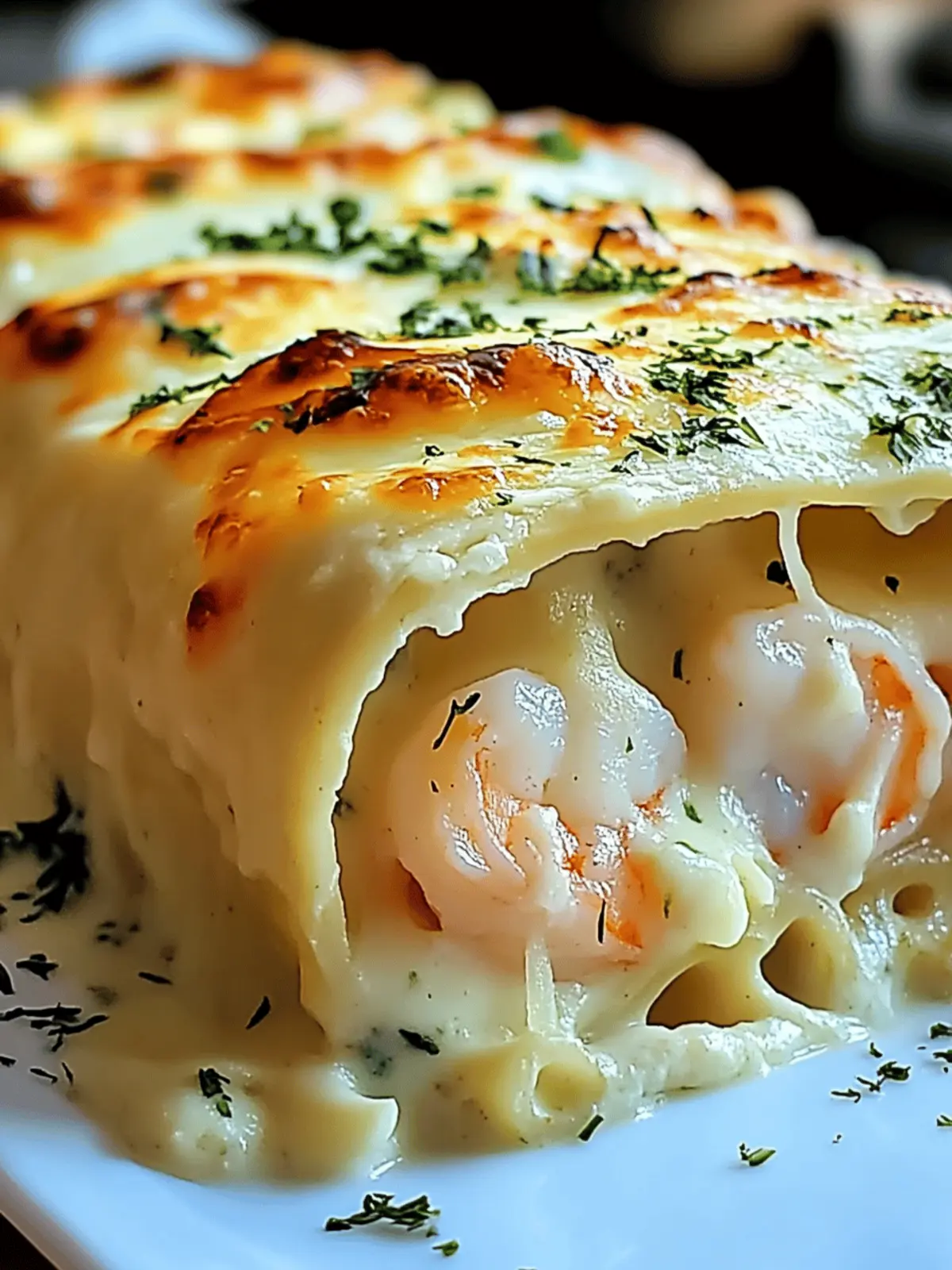 Shrimp & Crab Alfredo Lasagna Roll