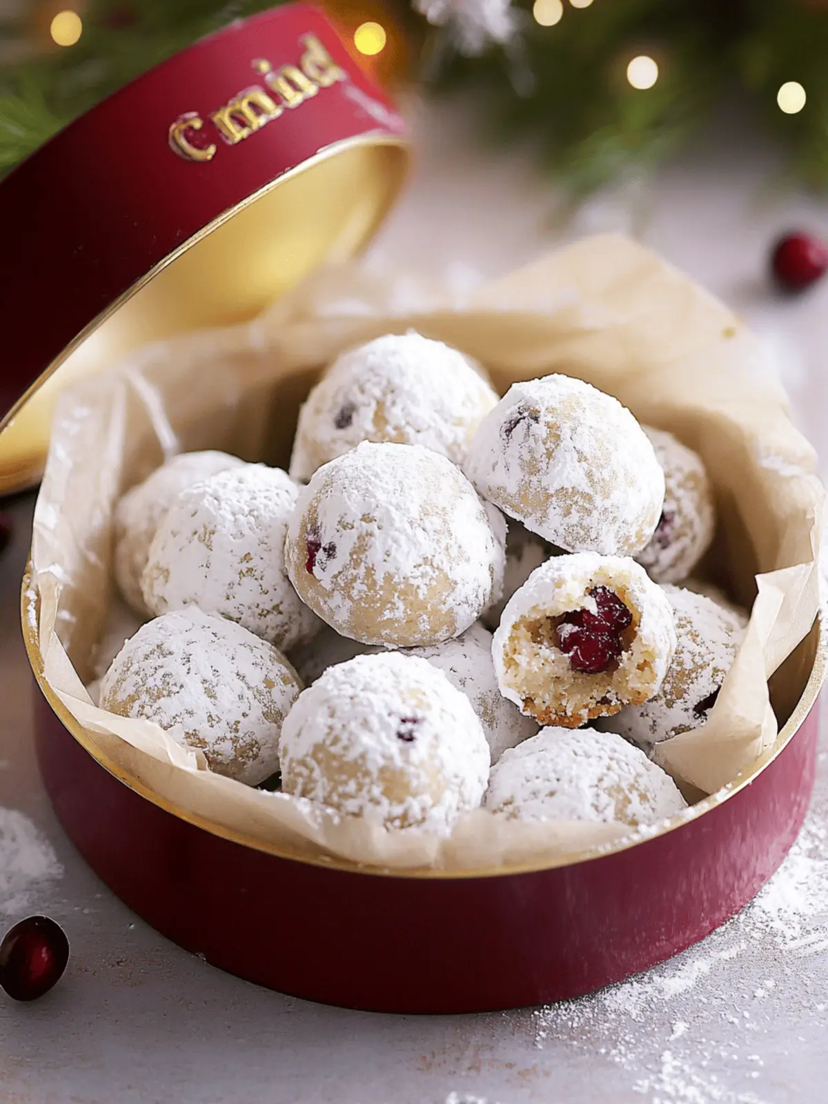 Cranberry Orange Snowball Cookies