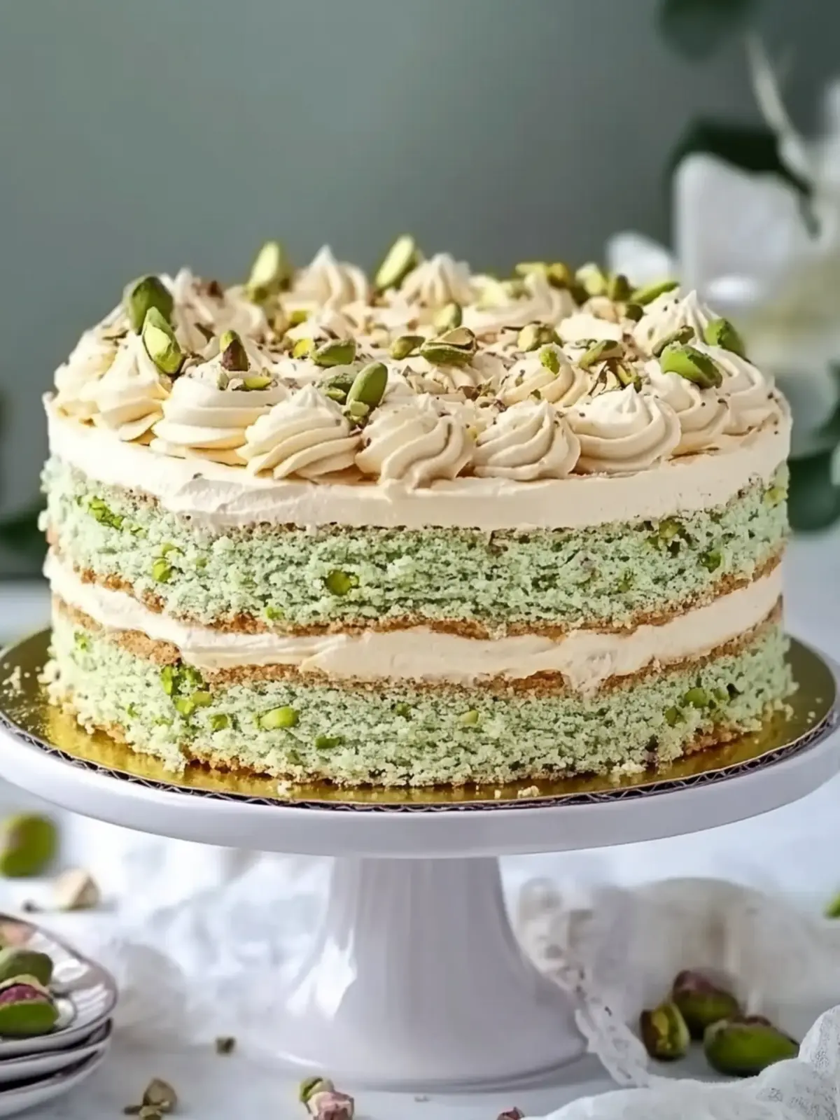 Pistachio Dacquoise Cake